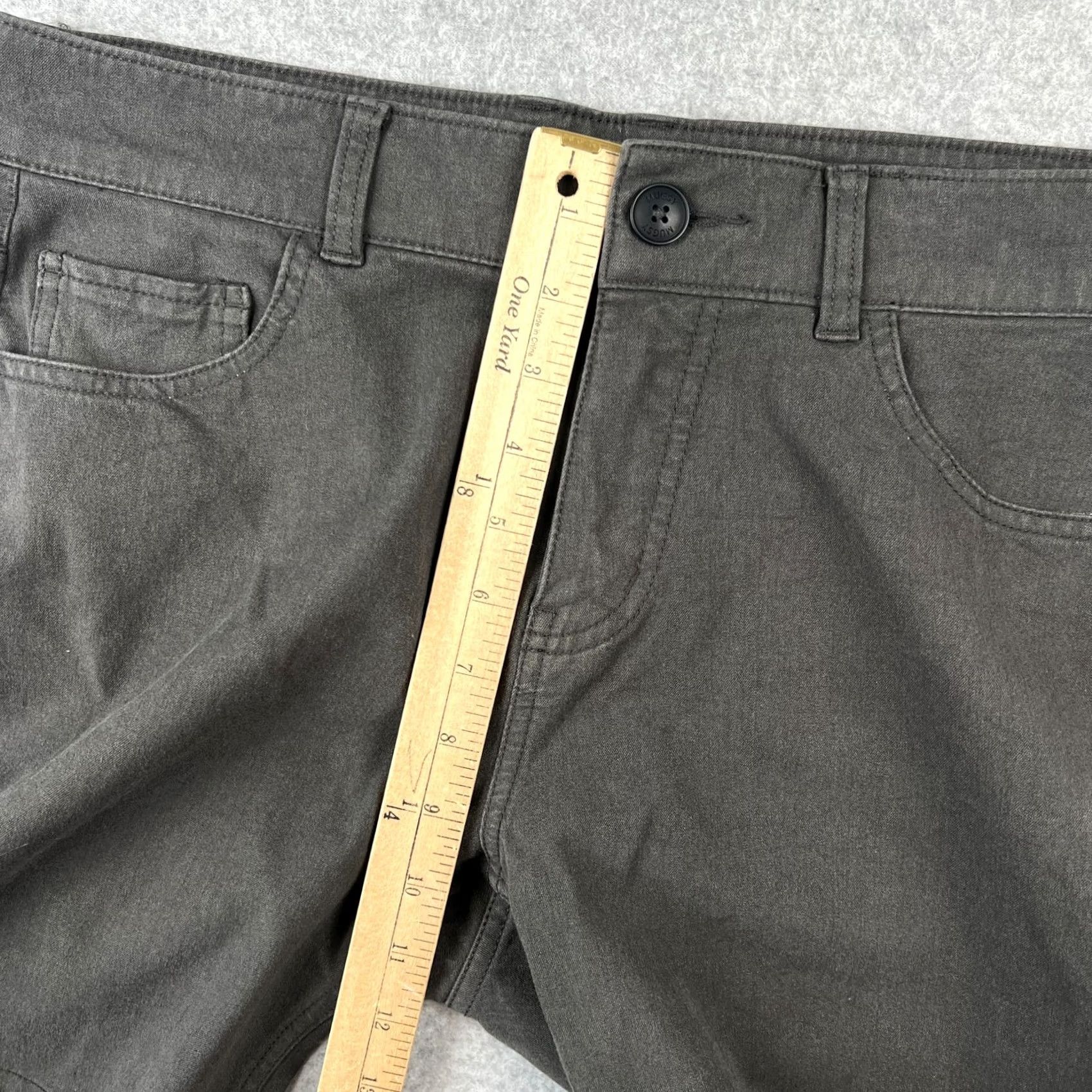 Vintage Mugsy Brooks Chino Shorts Mens 30x7 Dark Grey Stretch Cotton Flat Front Size US 30 / EU 46 - 6 Thumbnail