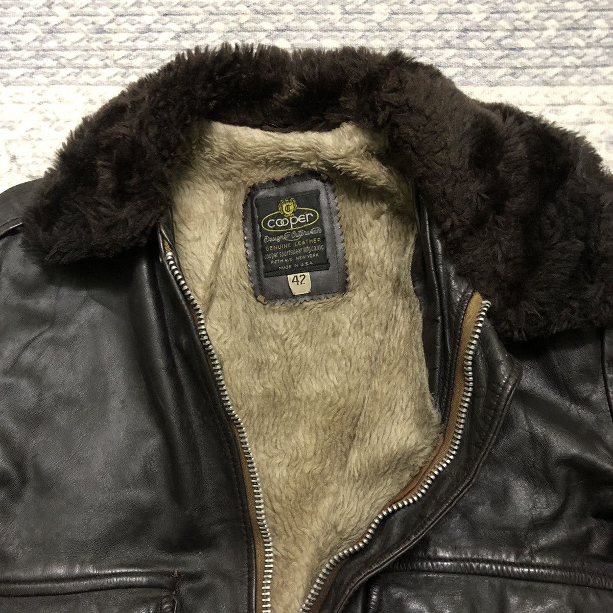 Cooper × Vintage Rare Distressed Vintage Cooper Sportswear Leather Jacket Size US M / EU 48-50 / 2 - 9 Thumbnail