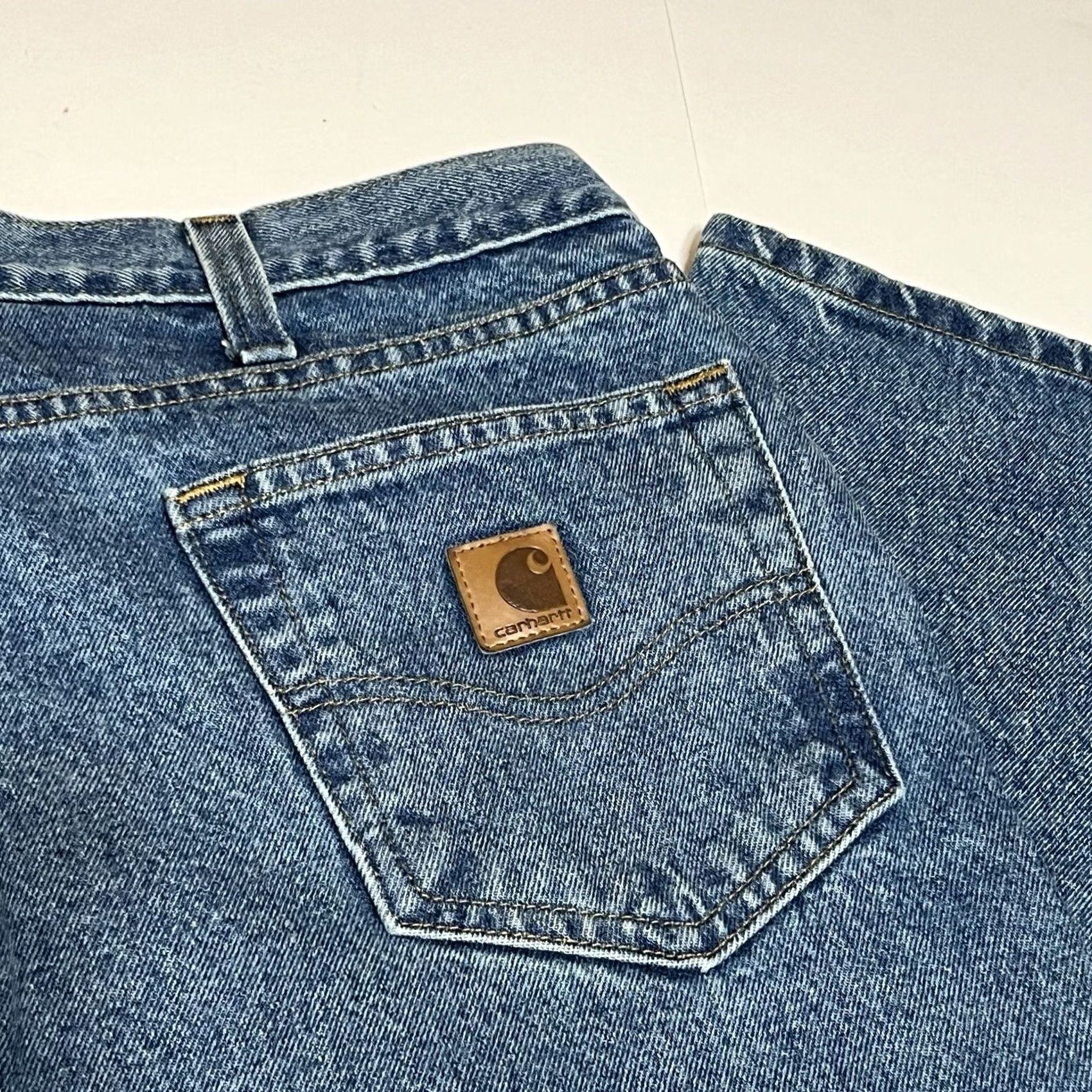 Carhartt Carhartt B460 Jeans - 42x32 100% Cotton Blue Relaxed Fit Denim Mens Straight 5-Pocket USA Classic Shirt Hm Size US 42 / EU 58 - 8 Thumbnail