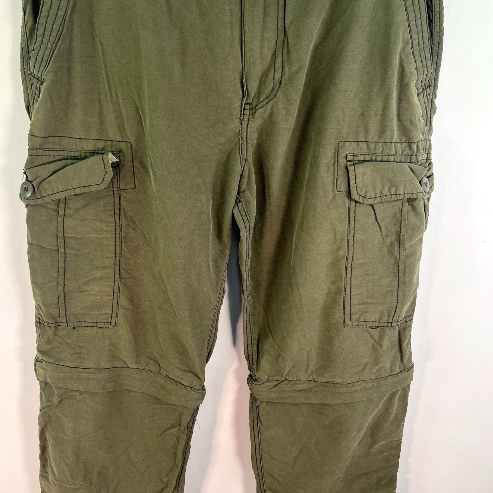 Vintage VINTAGE Wear First Cargo Pants Men Size 34 Green Rip-Stop Convertible Workwear Size US 34 / EU 50 - 3 Thumbnail