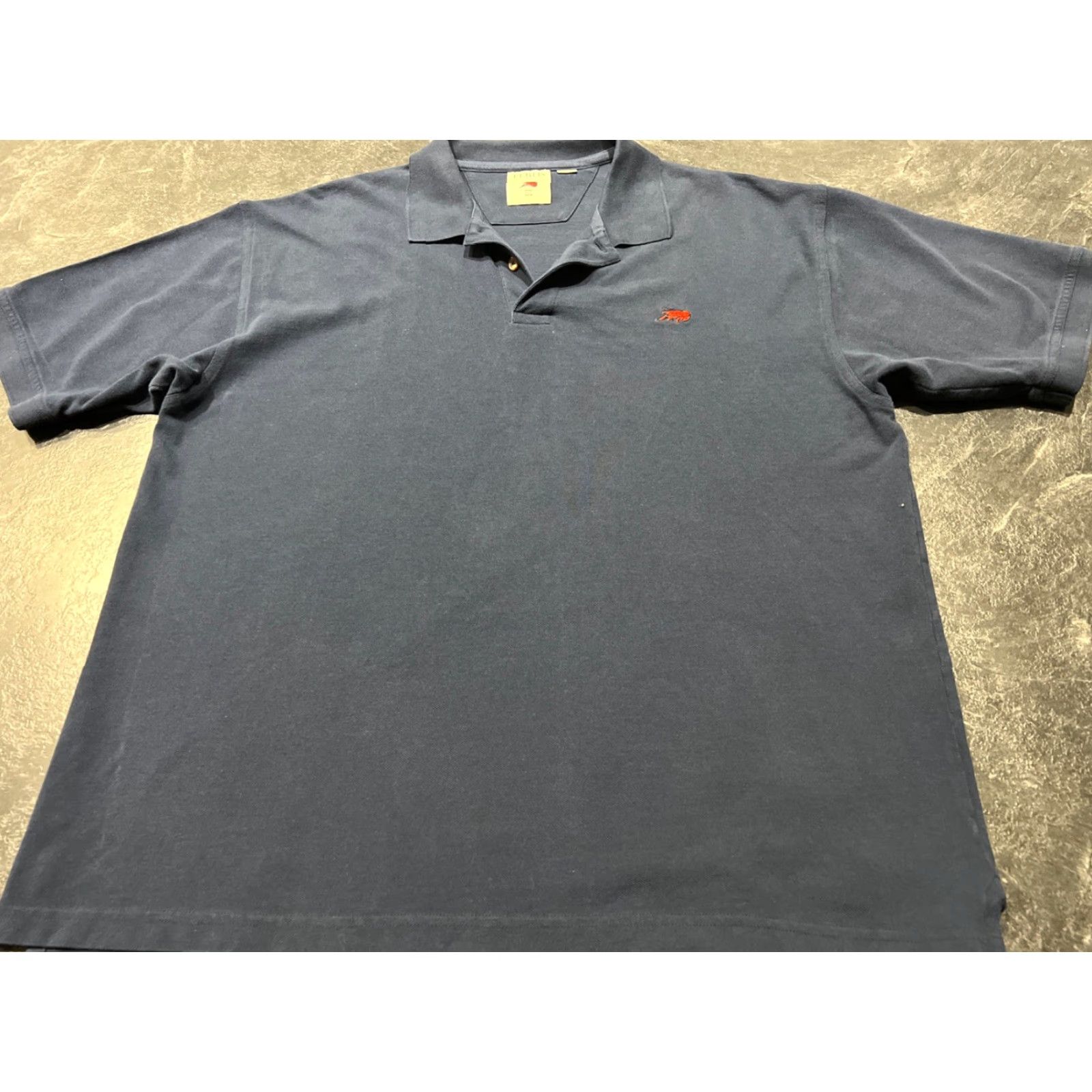 Vintage VINTAGE Perlis Polo Shirt Men XL Short Sleeve Cotton Navy Blue Solid 46 Chest 30 in Regular Fit American Theme Size US XL / EU 56 / 4 - 2 Thumbnail