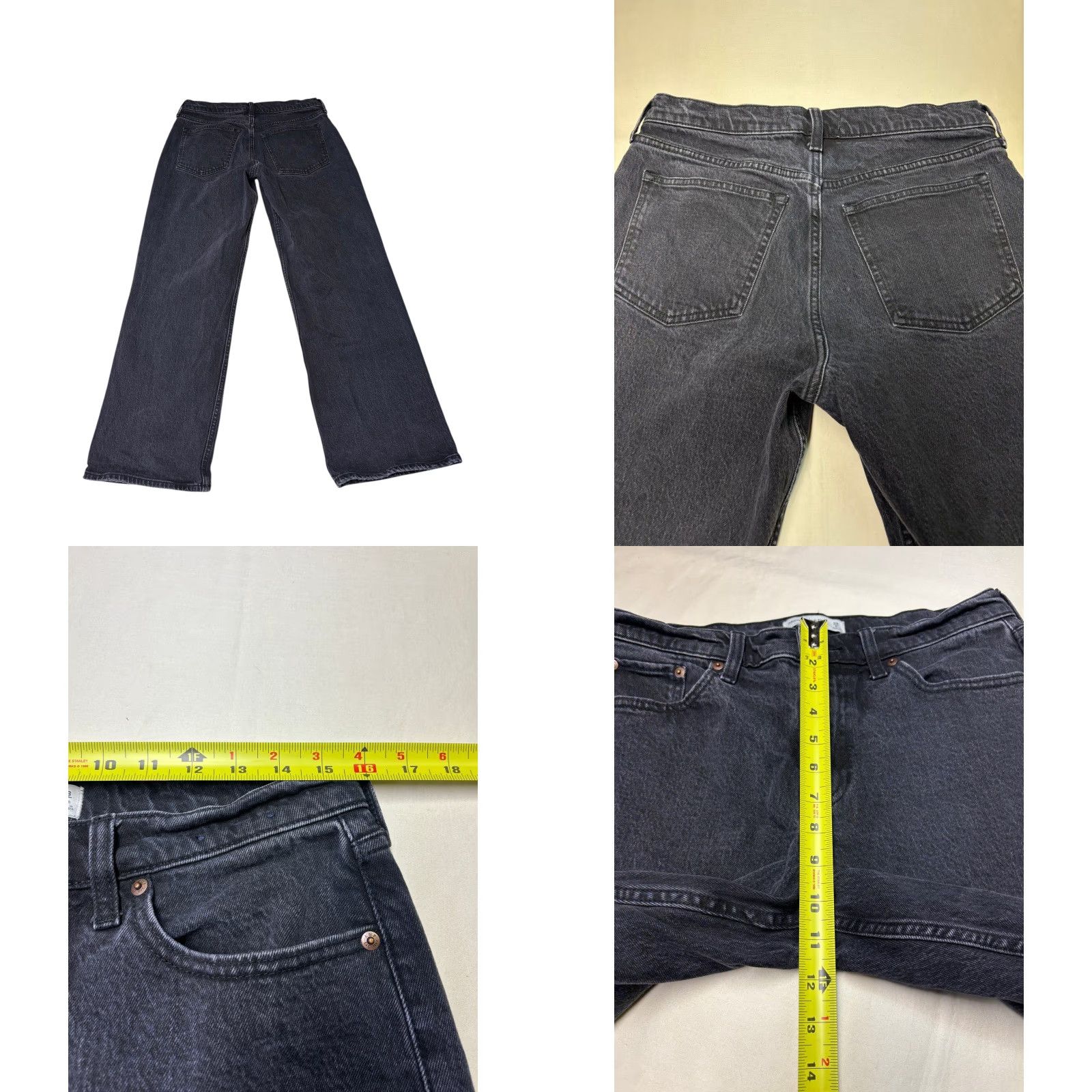 Abercrombie & Fitch Abercrombie & Fitch The Baggy Low Rise Jeans Dark Wash 32X28 Curve Love Wide-Leg Jeans Womens Size 24" / US 00 / IT 34 - 8 Thumbnail