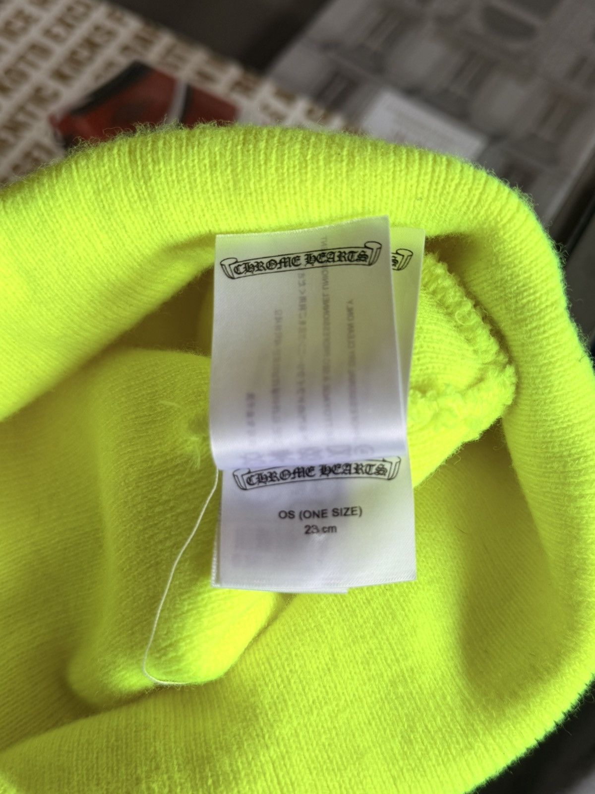 Chrome Hearts Lime Green Triple Cross Beanie Size ONE SIZE - 7 Thumbnail