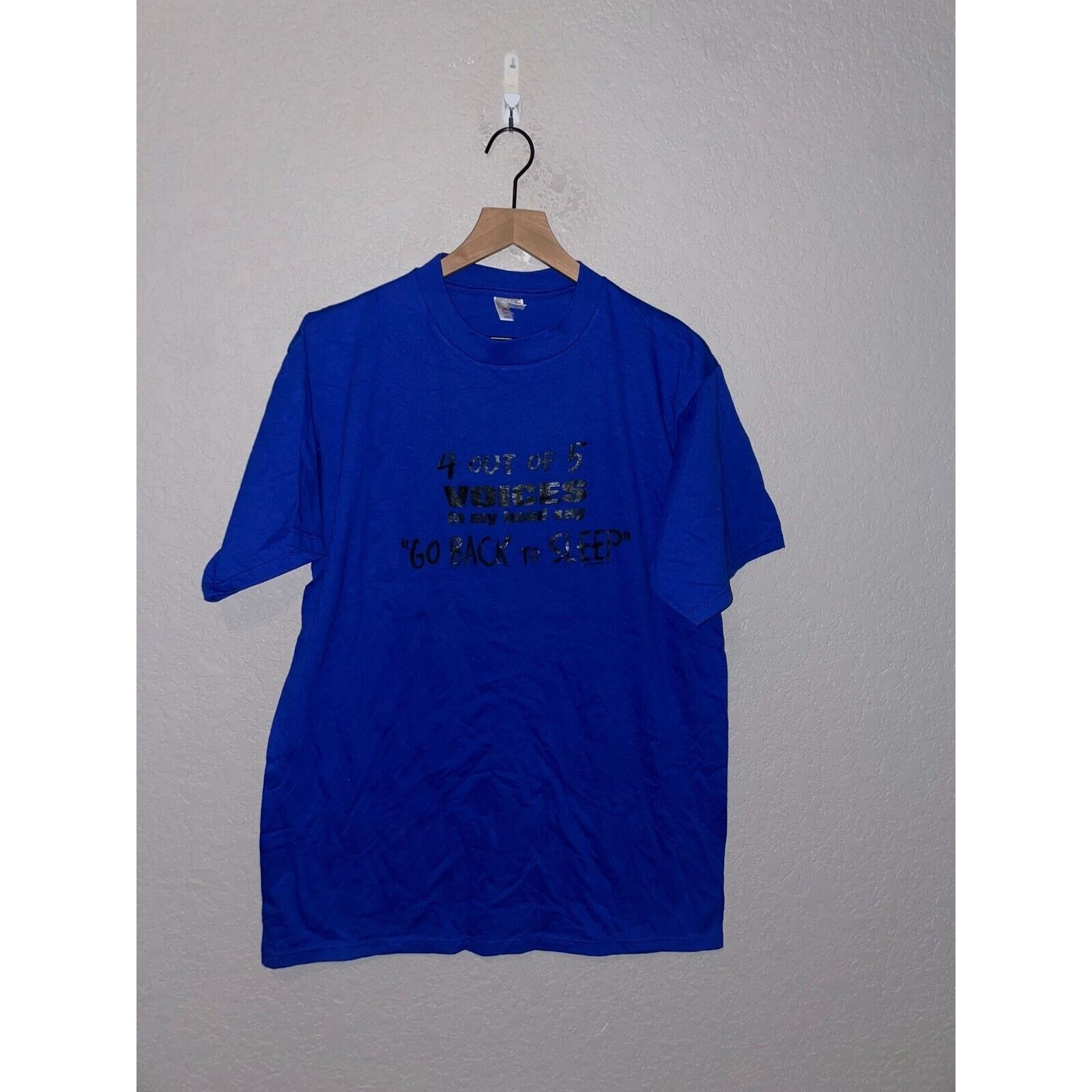 Jerzees Vintage Test Print Shirt Voices In My Head Dads Tee VTG 90s Size US L / EU 52-54 / 3 - 1 Thumbnail