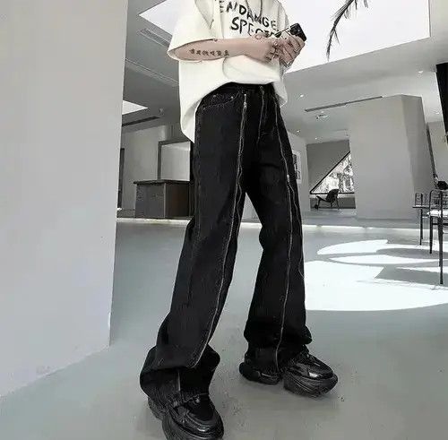 Japanese Brand × Jean Y2K Solid Grey Zipper Jean Size US 30 / EU 46 - 4 Thumbnail