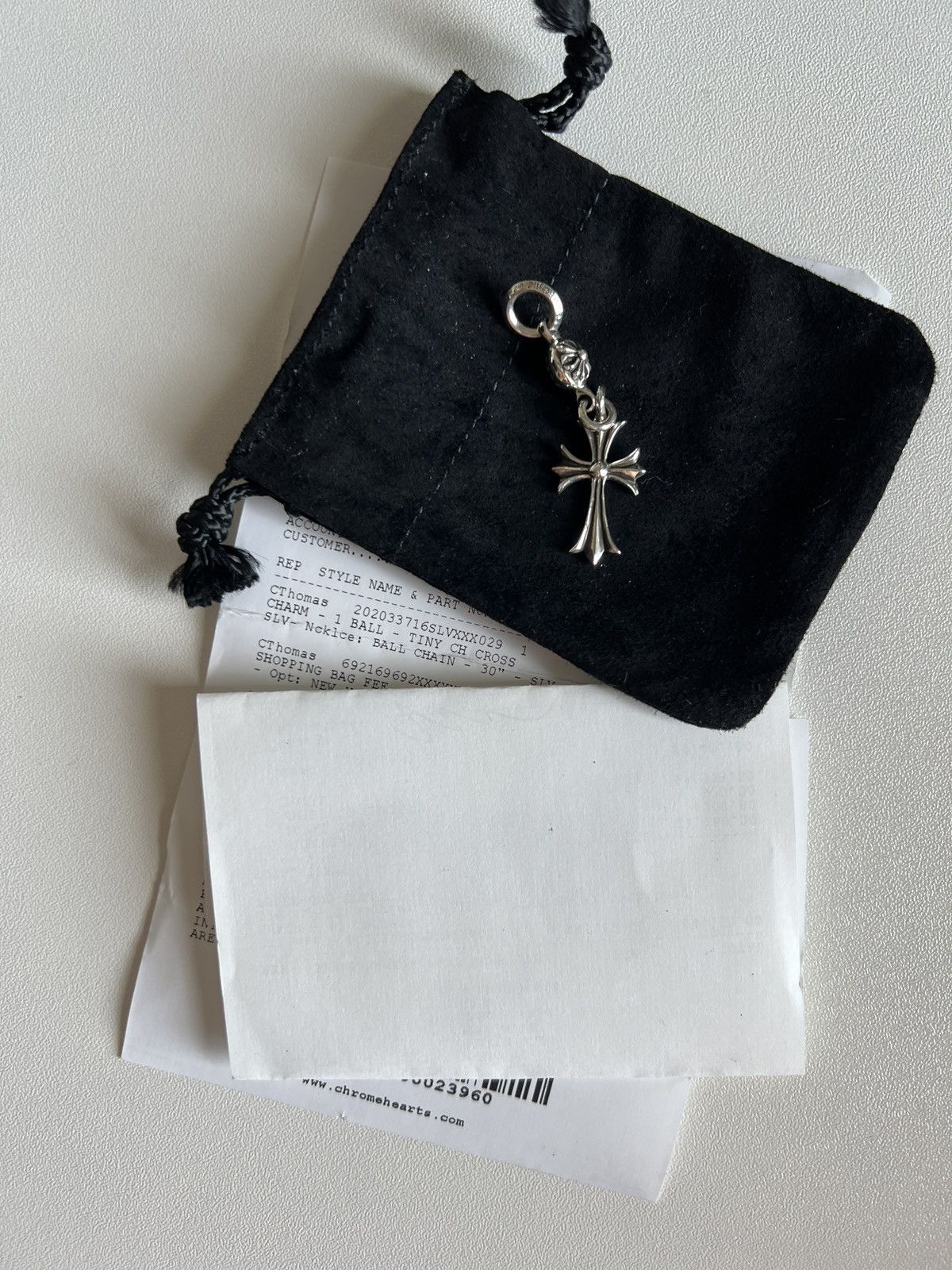 image of Chrome Hearts Cross And Ball Pendant in Silver, Men's