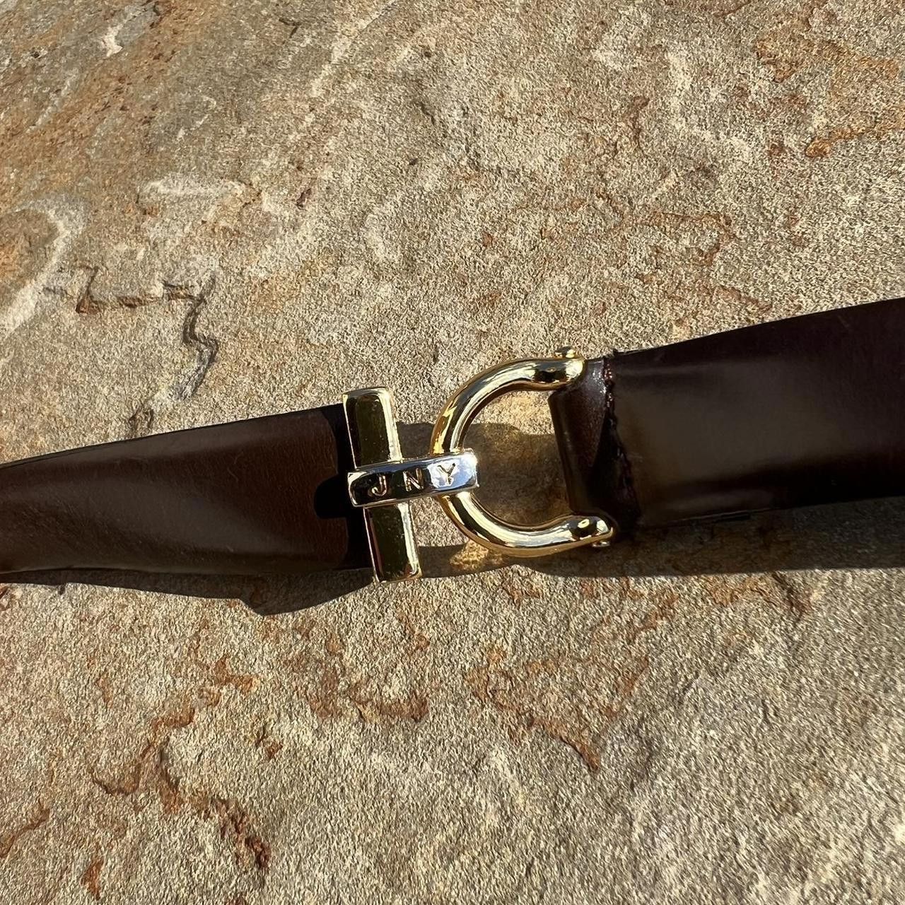 Jones New York Y2K Dark Brown Leather and Gold Sectional Belt Size ONE SIZE - 4 Thumbnail