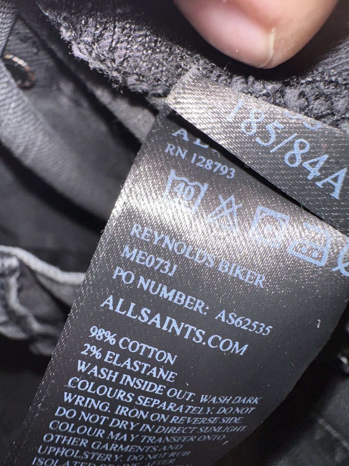 Allsaints Mens Pants Denim Jeans Allsaints Size 33 Reynolds Biker Size US 33 - 9 Thumbnail