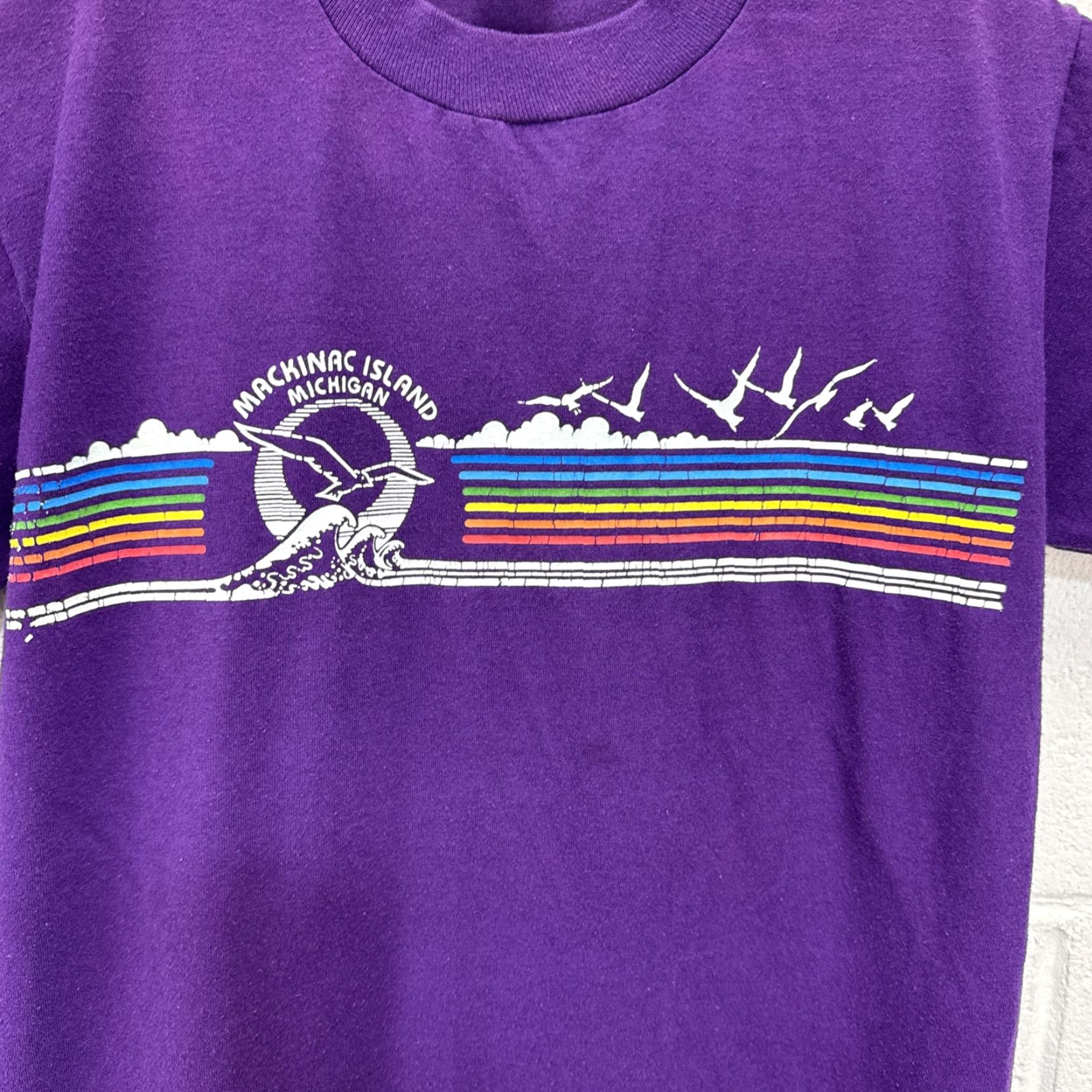 Velva Sheen VINTAGE Velva Sheen Mackinac Island Michigan T Shirt USA Made Medium Crew Neck Purple Graphic Print Short Sleeve Mens Size US M / EU 48-50 / 2 - 2 Thumbnail