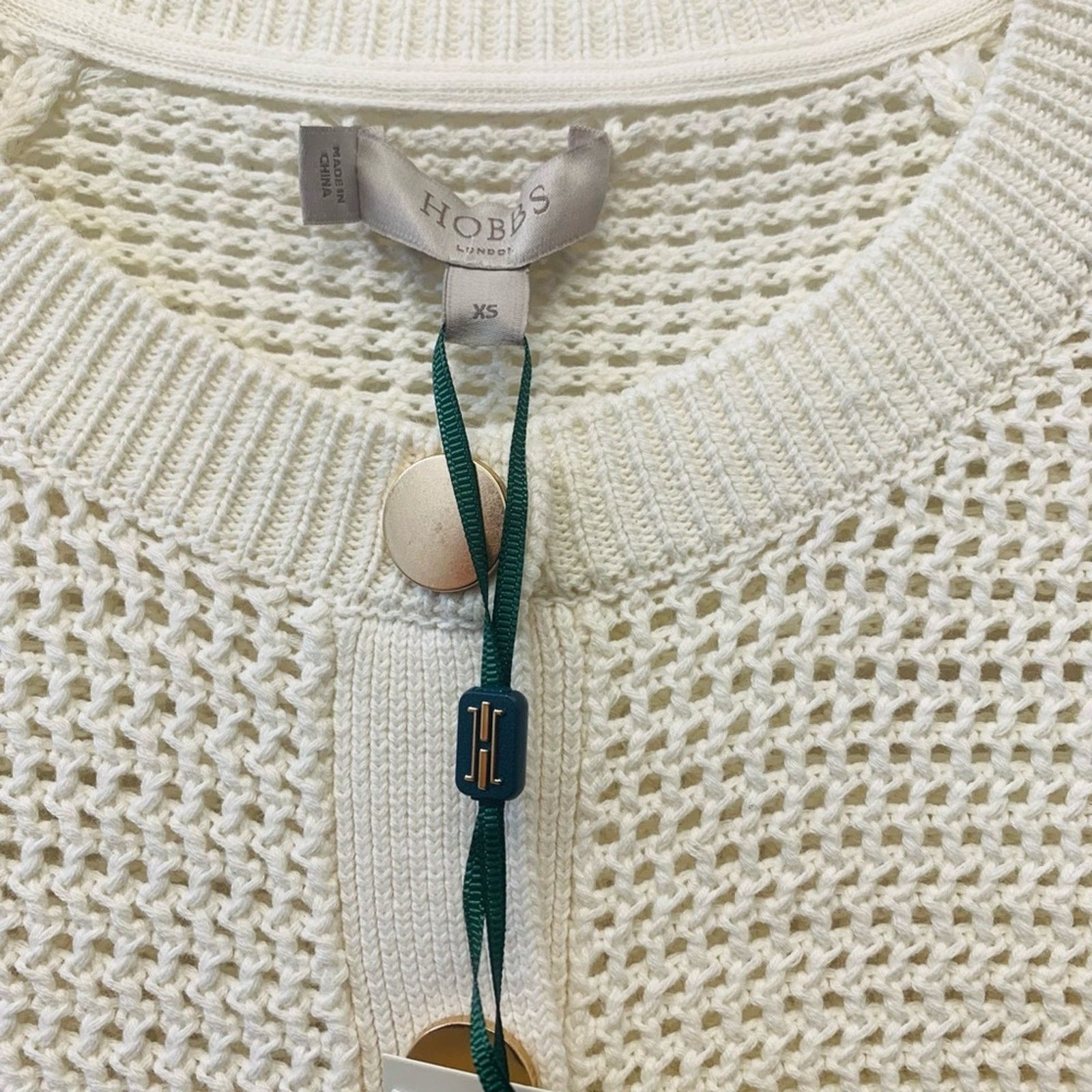 Hobbs London Hobbs London Florentina Cotton Cardigan Ivory size XS Size XS / US 0-2 / IT 36-38 - 7 Thumbnail
