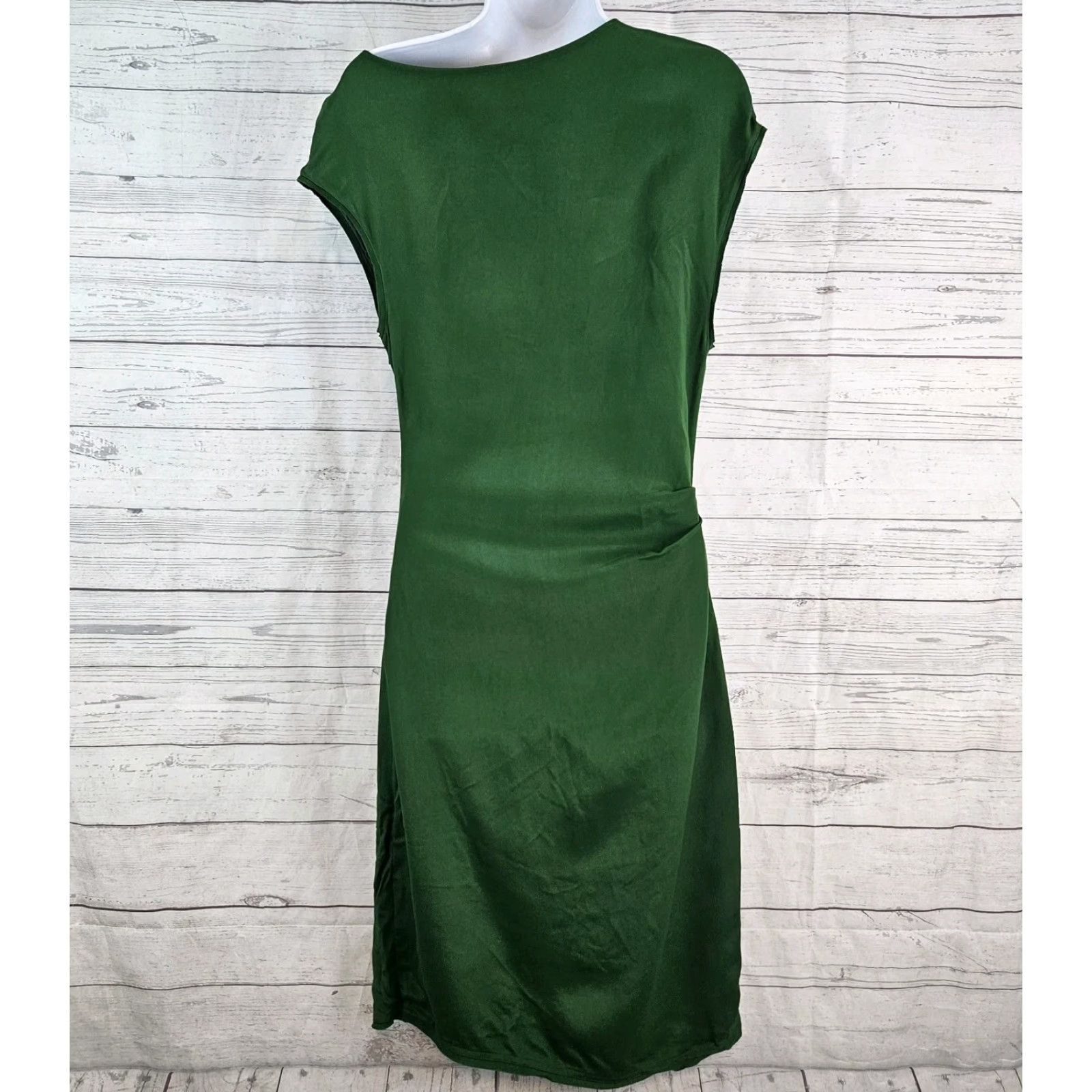 Reiss Reiss Lore Capped Sleeve Dress Solid Green Viscose Sz 4 Women's Knee Length Sheath Dress Size S / US 4 / IT 40 - 3 Thumbnail