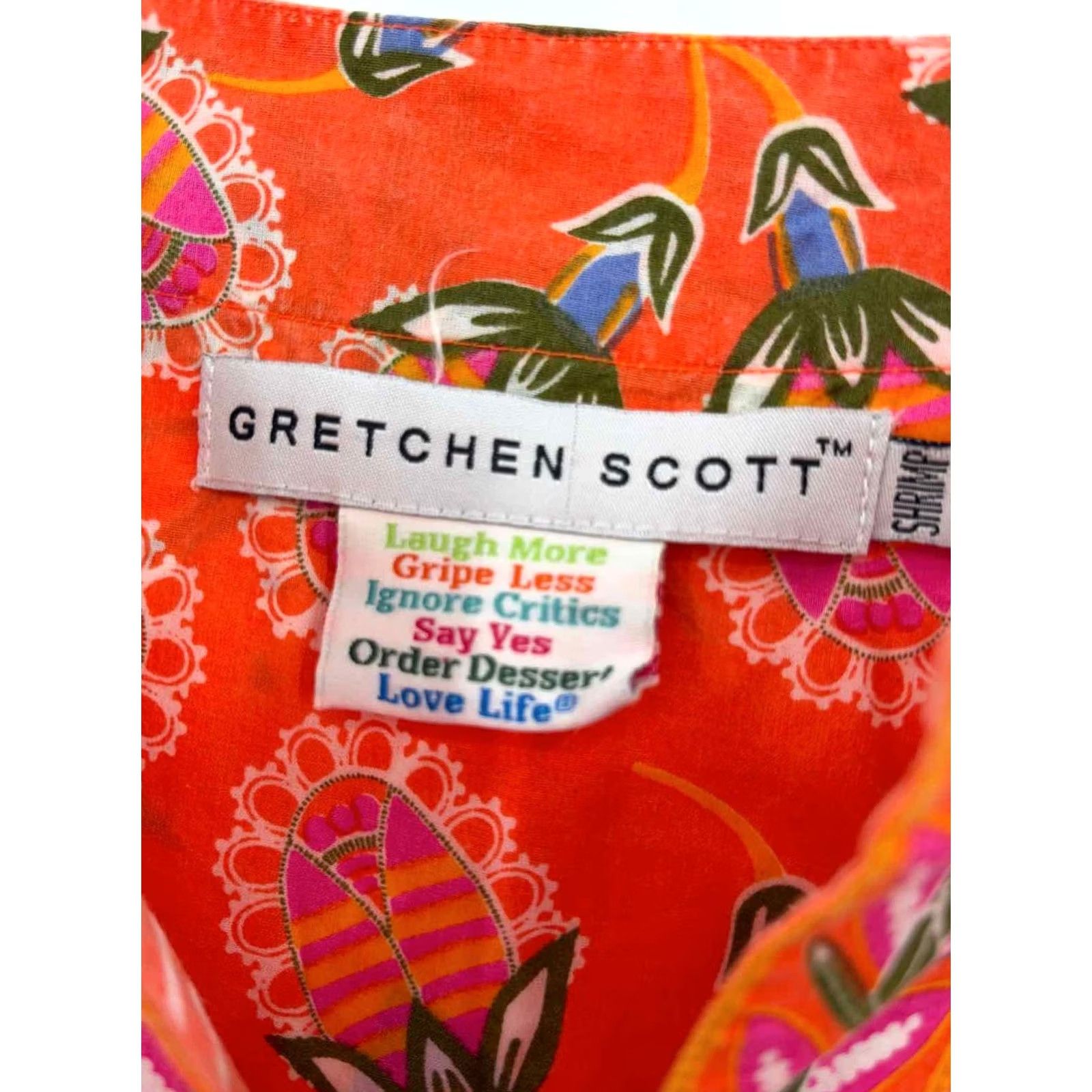 Vintage Pre-Owned Gretchen Scott Orange XXS Tunic Blouse Size XXS / US 00 / IT 34 - 3 Thumbnail