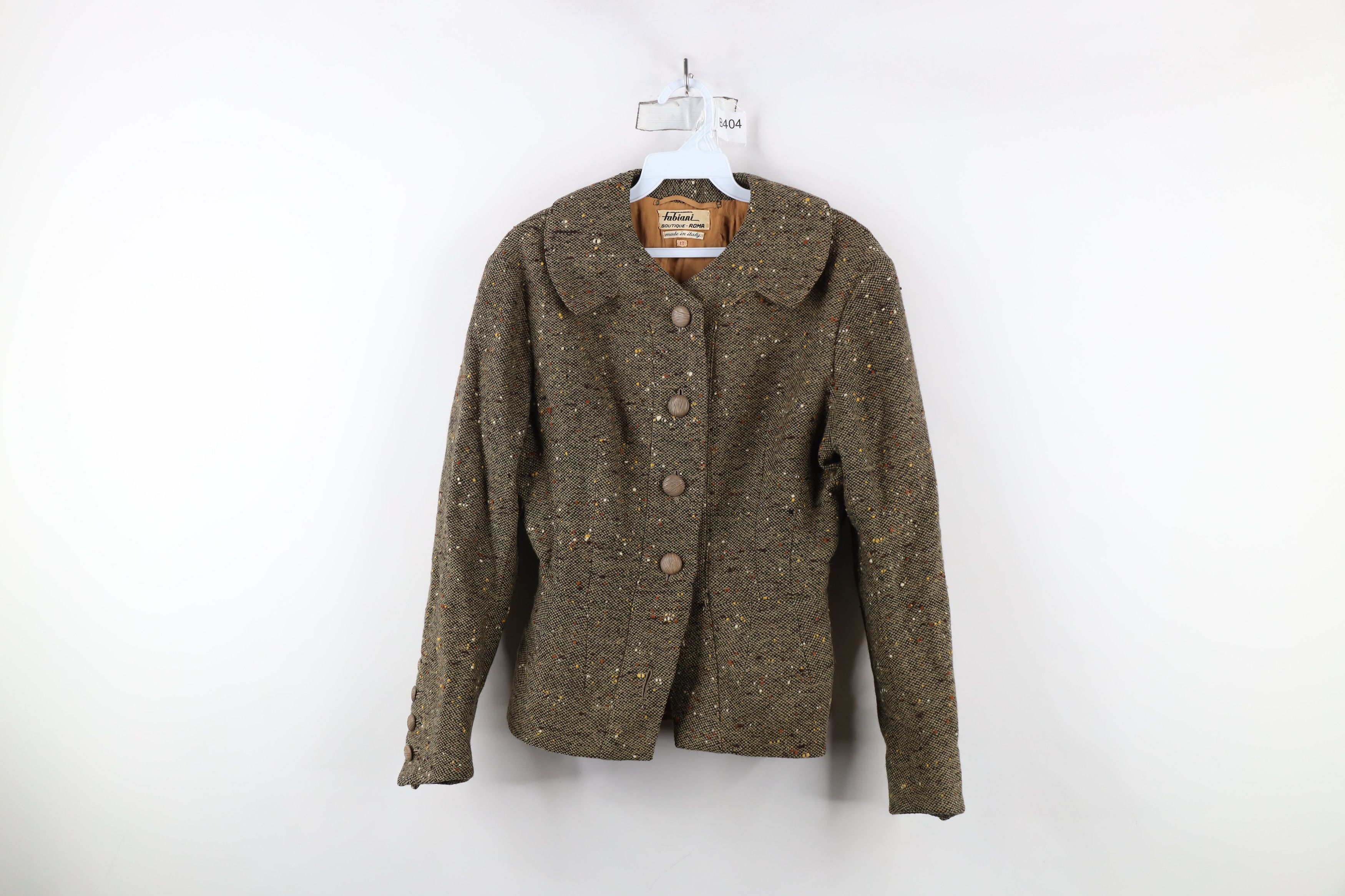 Vintage Vintage 50s Italian Couture Blazer Jacket Atomic Fleck Size XL / US 12-14 / IT 48-50 - 1 Thumbnail