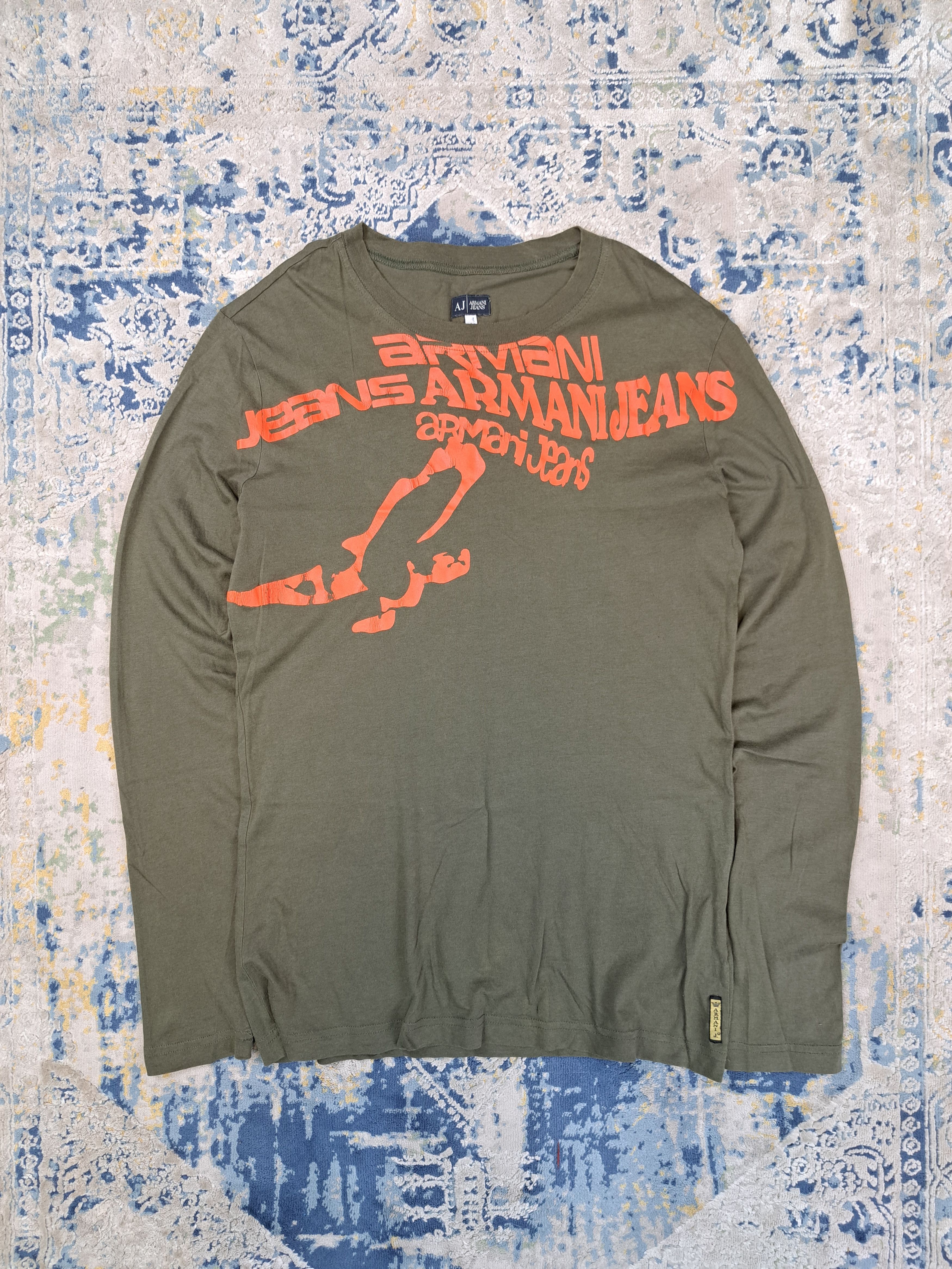 Armani Armani Jeans Rare Printed Longsleeve Archive Avant Garde Size US XL / EU 56 / 4 - 1 Thumbnail