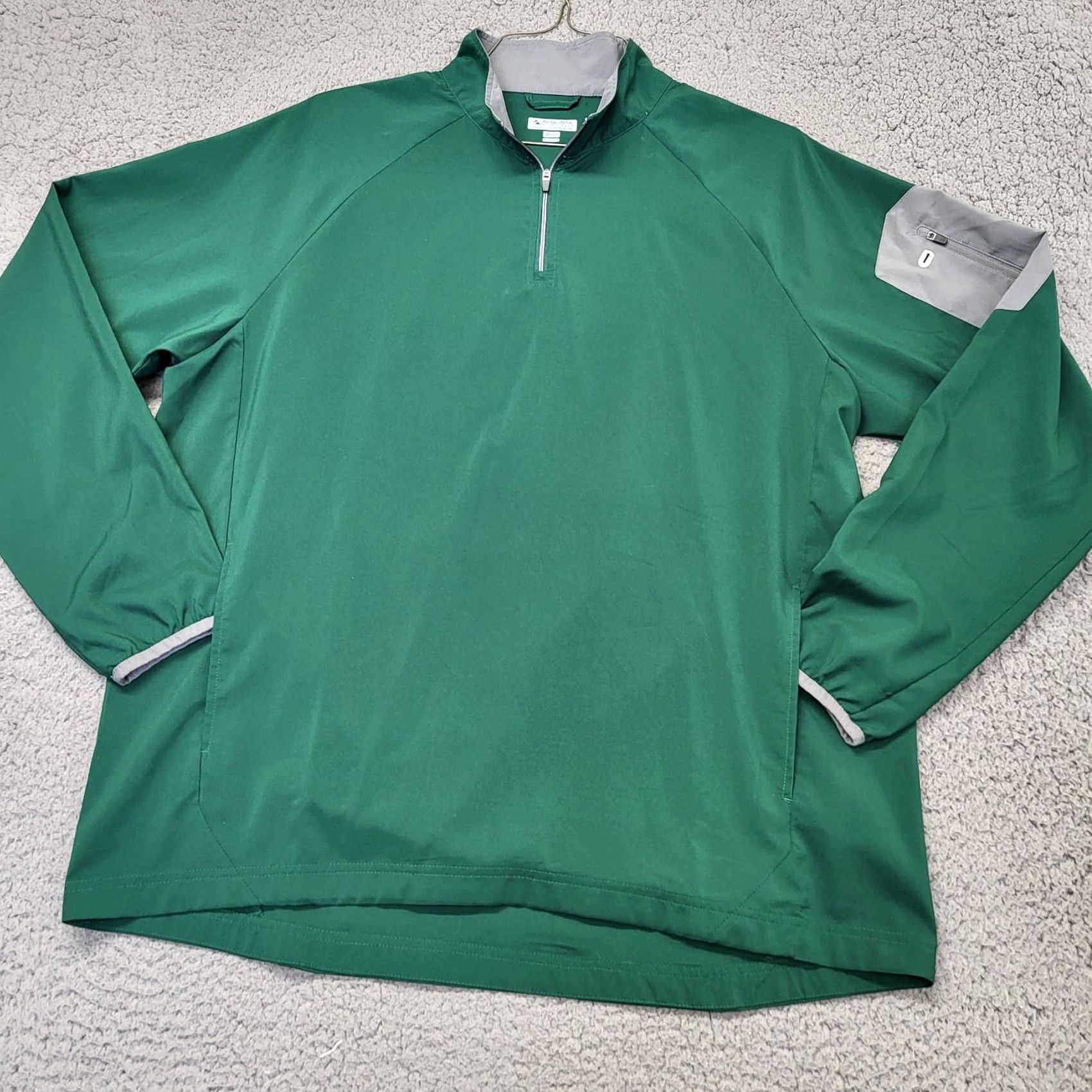 Augusta Sportswear Augusta Sportswear Pullover Mens L Long Sleeve Quarter Zip Green Windbreaker Shirt Athletic Sportswear Mens Size US L / EU 52-54 / 3 - 4 Thumbnail