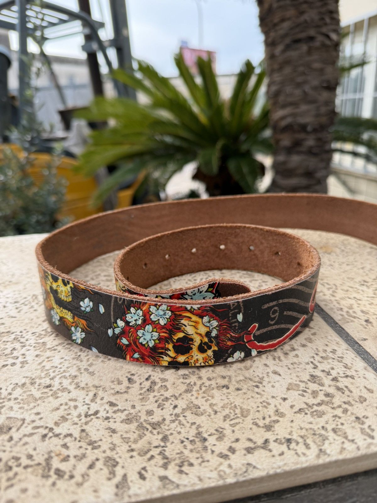 Ed Hardy Ed Hardy Leather Belt Brown Size ONE SIZE - 3 Thumbnail