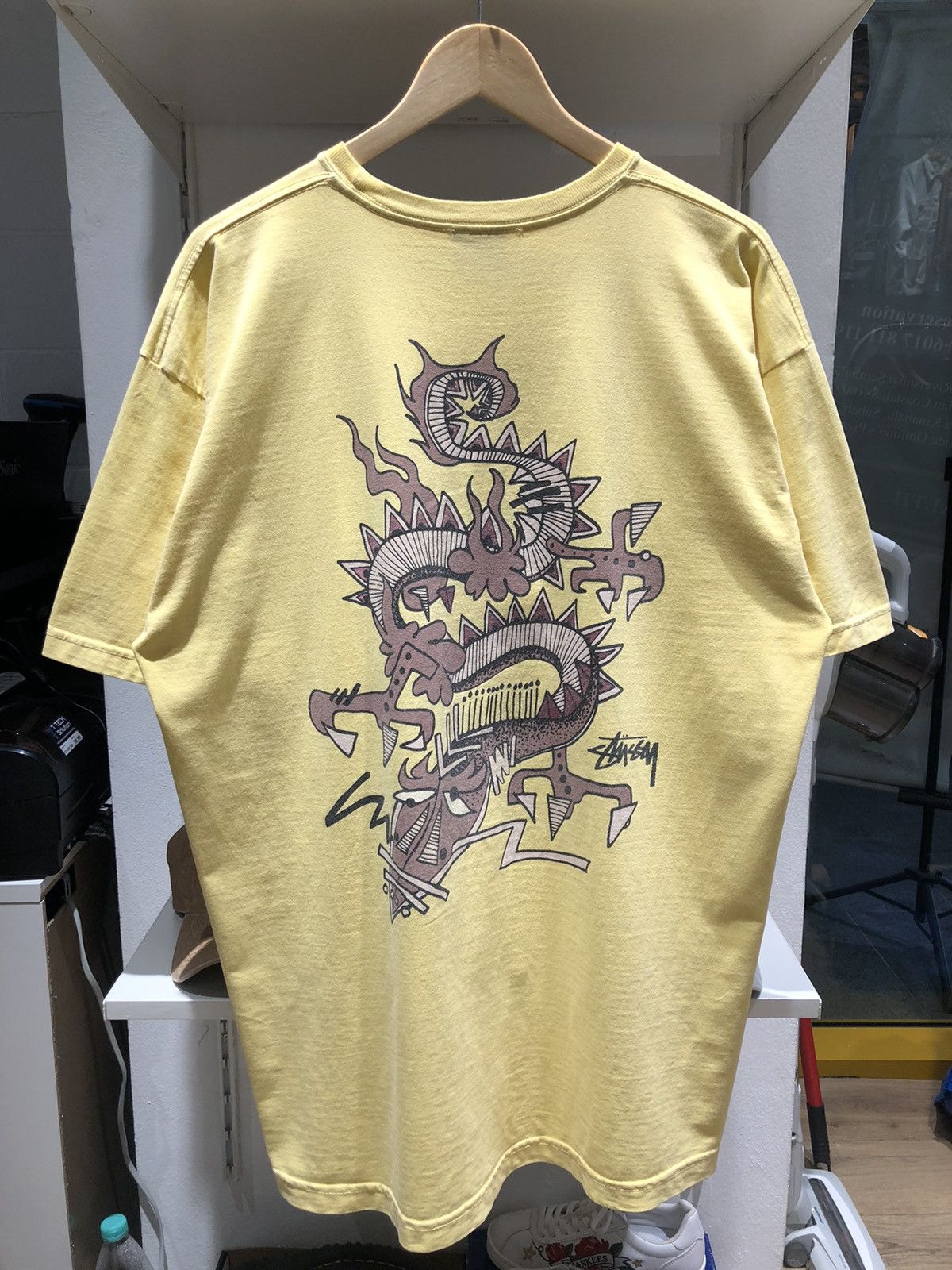 Stussy Dragon Yellow Pigment Dyed T-Shirt