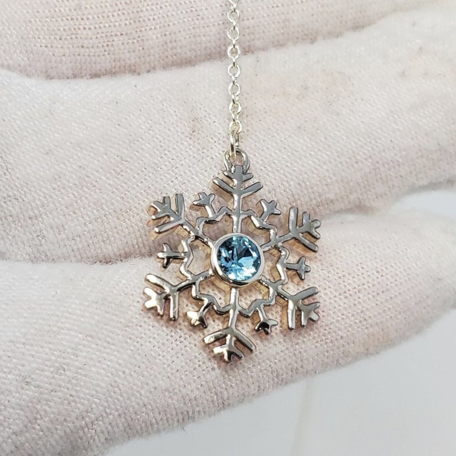 Disney Disney Frozen Snowflake Necklace with Blue Rhinestone Size ONE SIZE - 2 Thumbnail