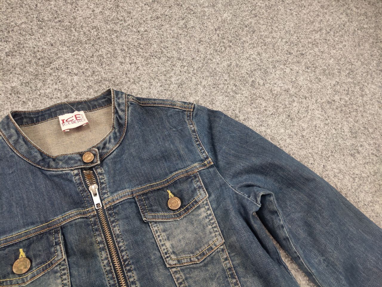 Iceberg Vintage Ice Iceberg Womens Junior Denim Pocket Zip up Jacket Size XS / US 0-2 / IT 36-38 - 3 Thumbnail