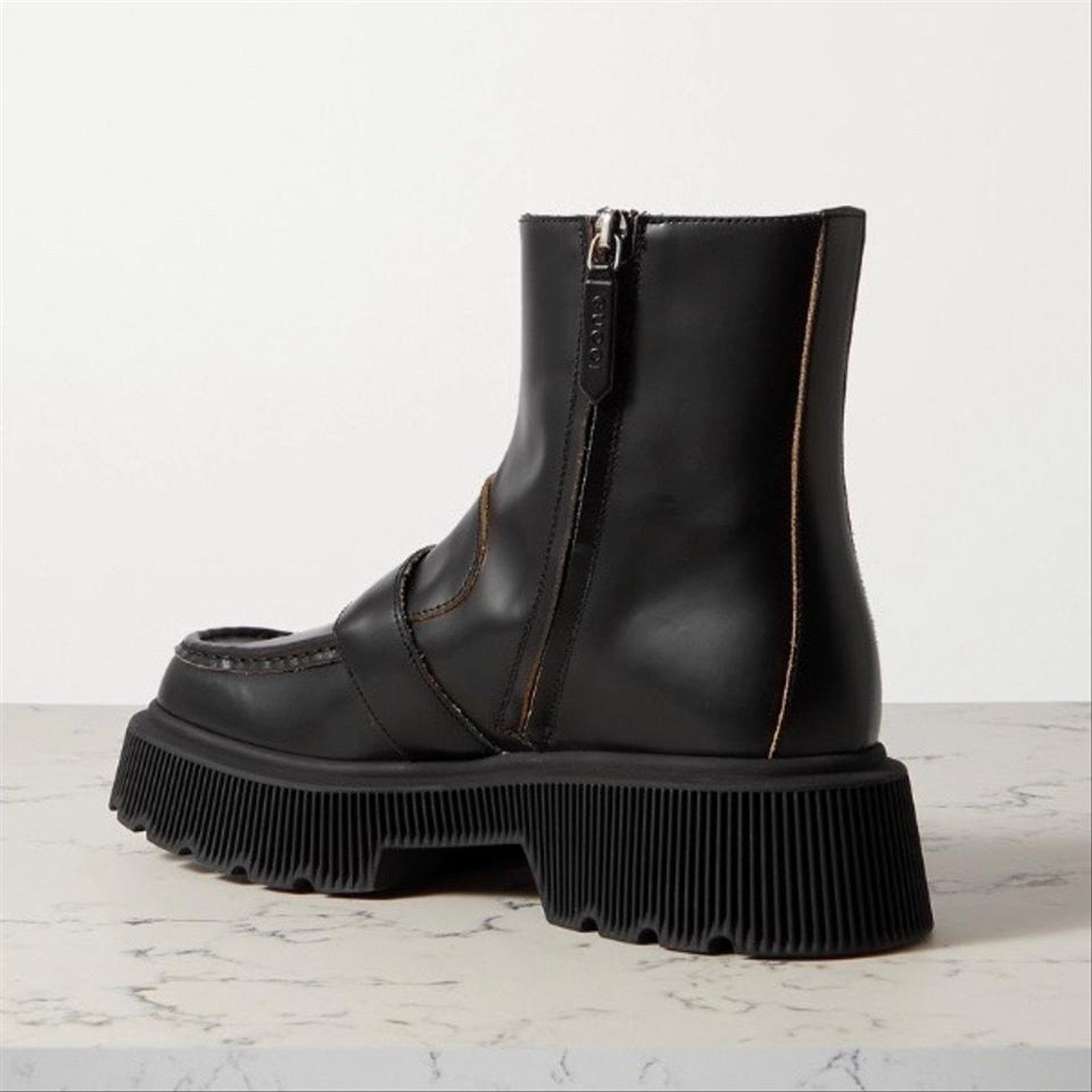 Gucci hunder Dionysus buckle leather lug boots 37 Size US 7 / IT 37 - 3 Thumbnail