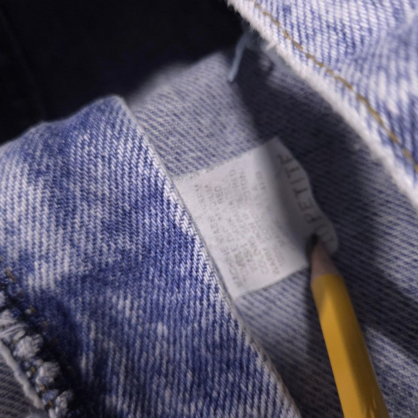 Lee VINTAGE Lee Jeans Womens 12P Blue Acid Wash High Rise Tapered Denim 80s Size 34" / US 12 / IT 48 - 7 Thumbnail