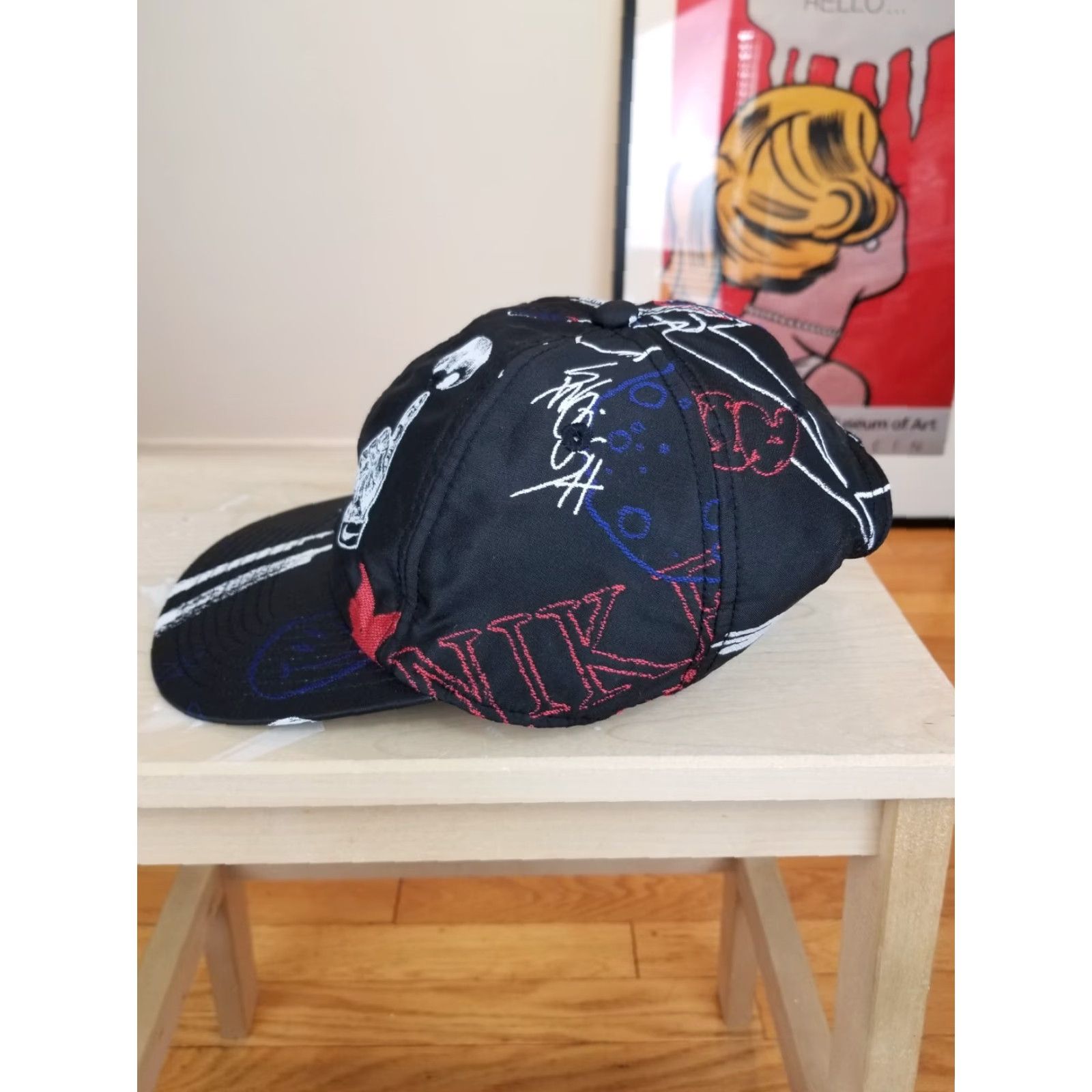 Obey VINTAGE Nike Graffiti Style Black Hat Cap Baseball Cap Men One Size Black Size ONE SIZE - 2 Thumbnail