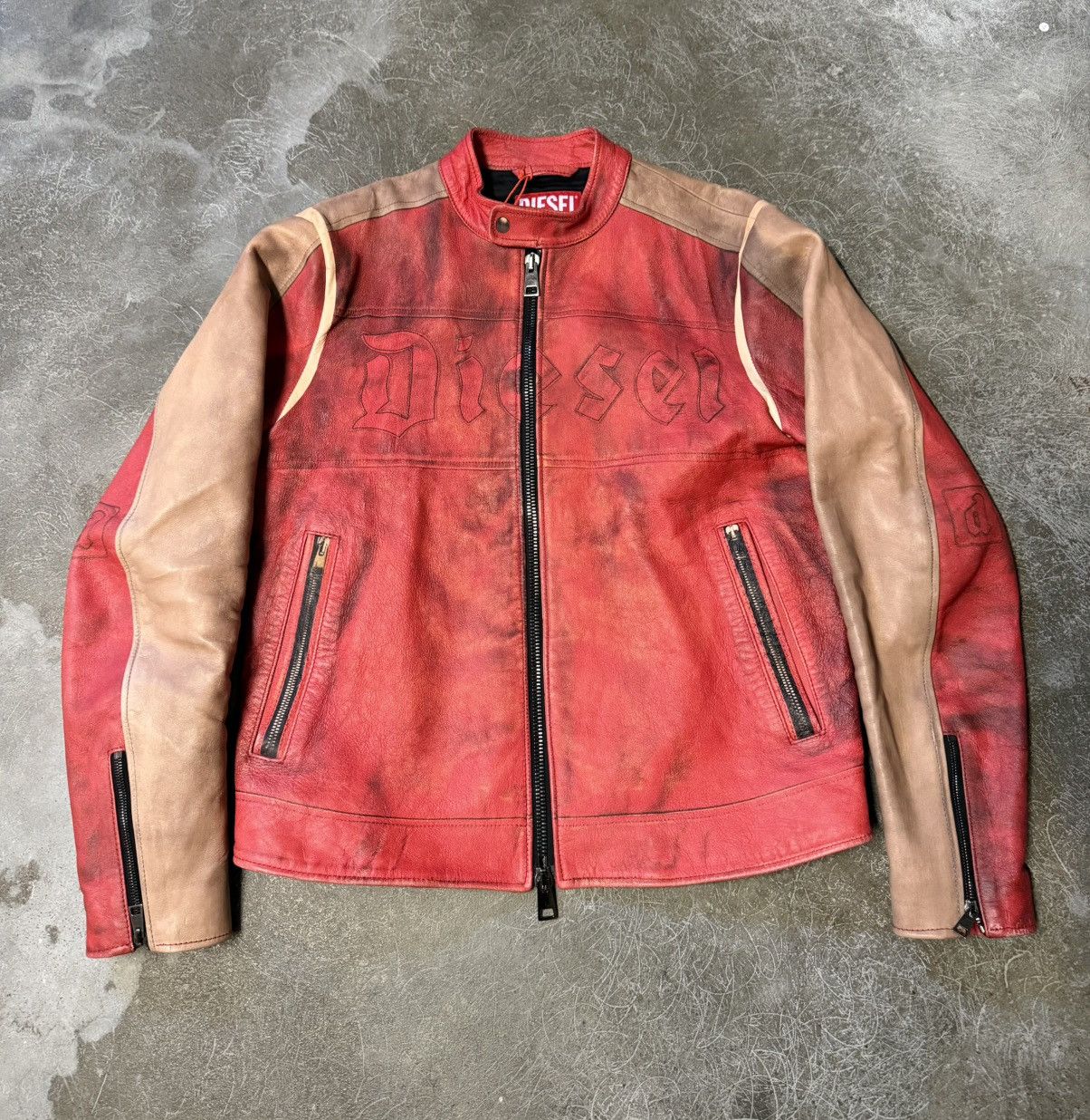 Diesel Diesel Distressed Leather Jacket Size US S / EU 44-46 / 1 - 1 Thumbnail