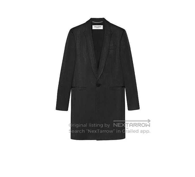 Saint Laurent Paris Saint Laurent Paris Black Striped Wool Suit Size US M / EU 48-50 / 2 - 1 Thumbnail
