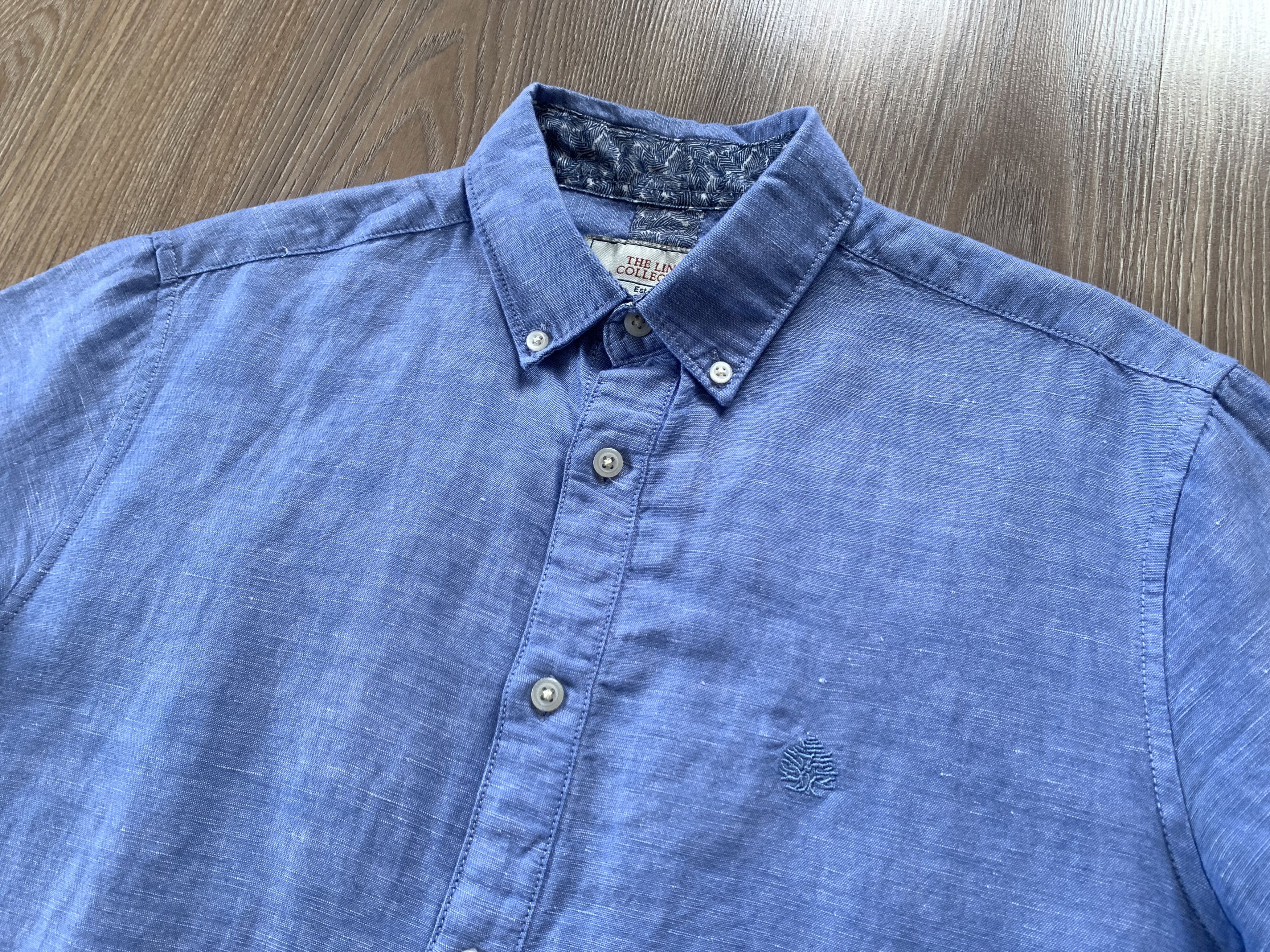 Springfield Springfield Linen Light Blue Short Sleeve Shirt Size US S / EU 44-46 / 1 - 4 Thumbnail
