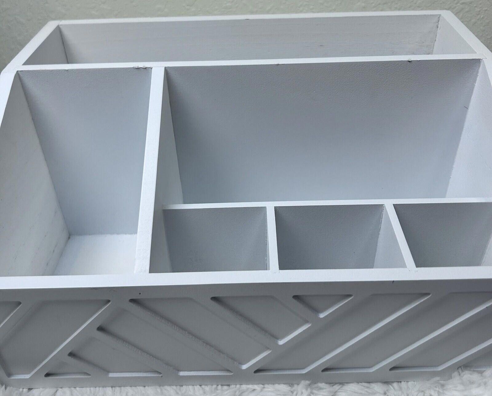 Designer Wood Rustic Silverware Utensil Caddy Cutlery Organizer Box Size ONE SIZE - 3 Thumbnail