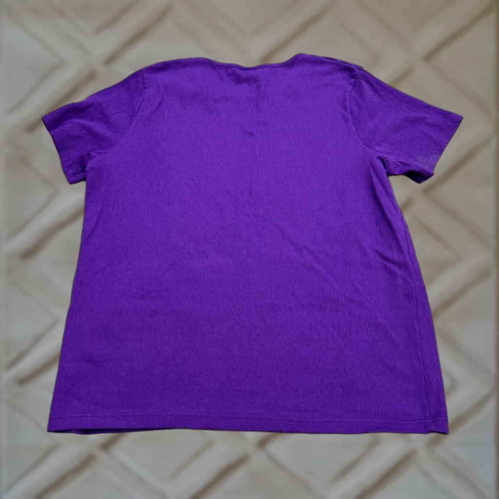 Vintage VINTAGE Sara Morgan T-Shirt Womens Large Purple Knit Basic Crew Neck Tee 90s Classic Retro Shirt Size L / US 10 / IT 46 - 1 Thumbnail