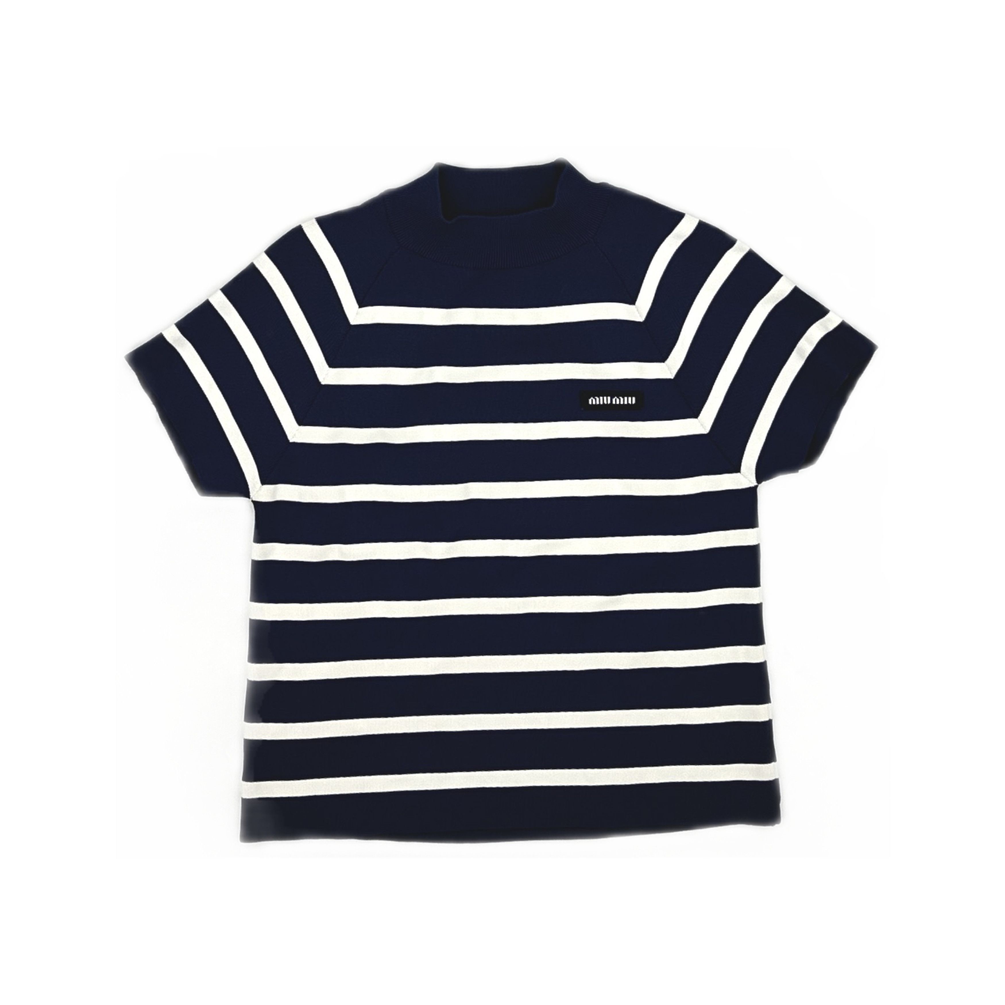 Miu Miu Miu Miu Striped Knit Short Sleeve Top Size 38 Size XS / US 0-2 / IT 36-38 - 1 Thumbnail