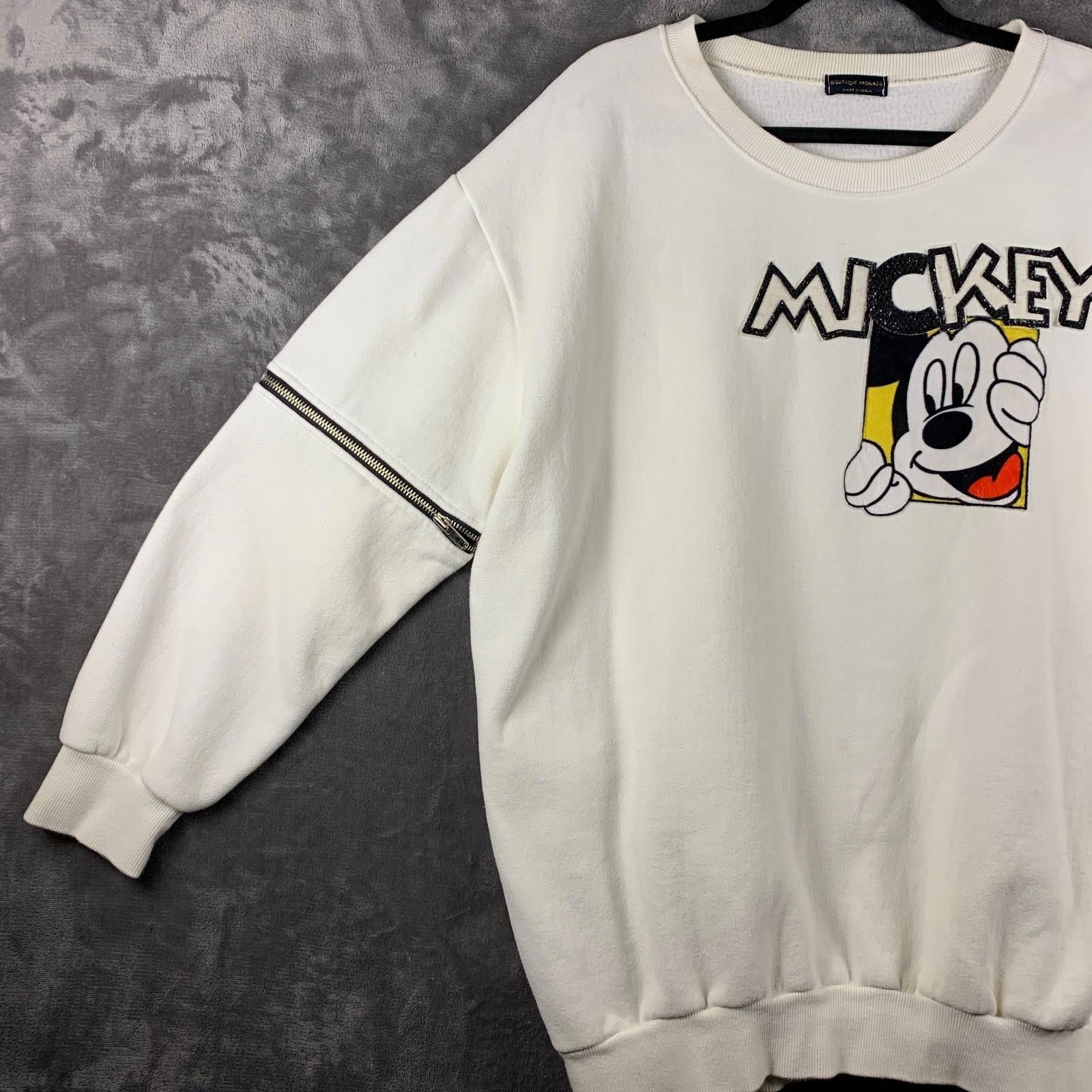 Designer Mickey Mouse Swtshrt Adult Large to XL Detachable Slves 418 Size L / US 10 / IT 46 - 7 Thumbnail