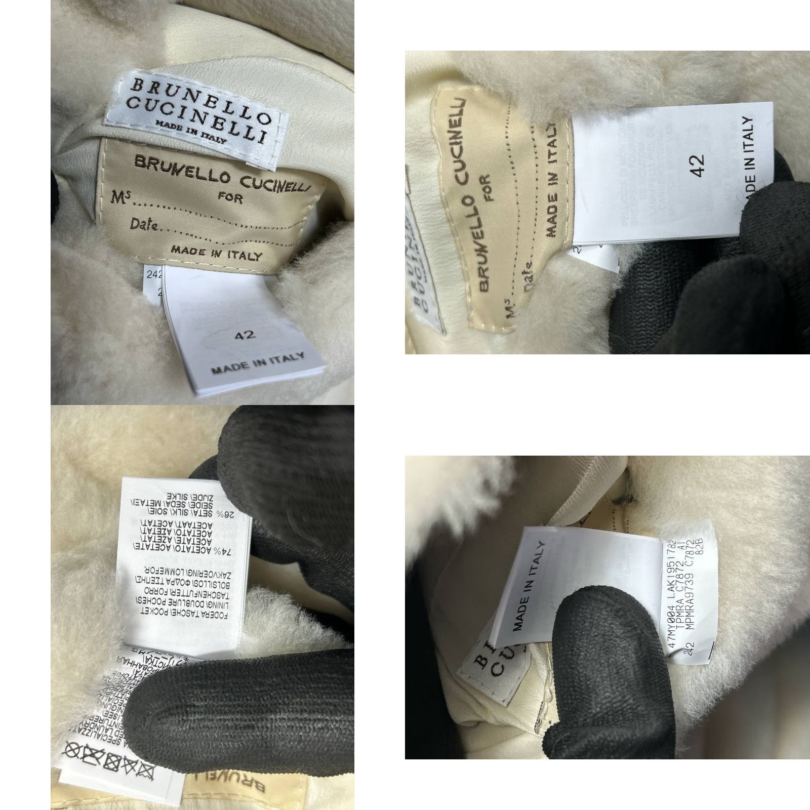 Brunello Cucinelli Brunello Cucinelli Reversible Shearling Coat Womens Beige Long Coat Regular Size One Size Size ONE SIZE - 9 Thumbnail