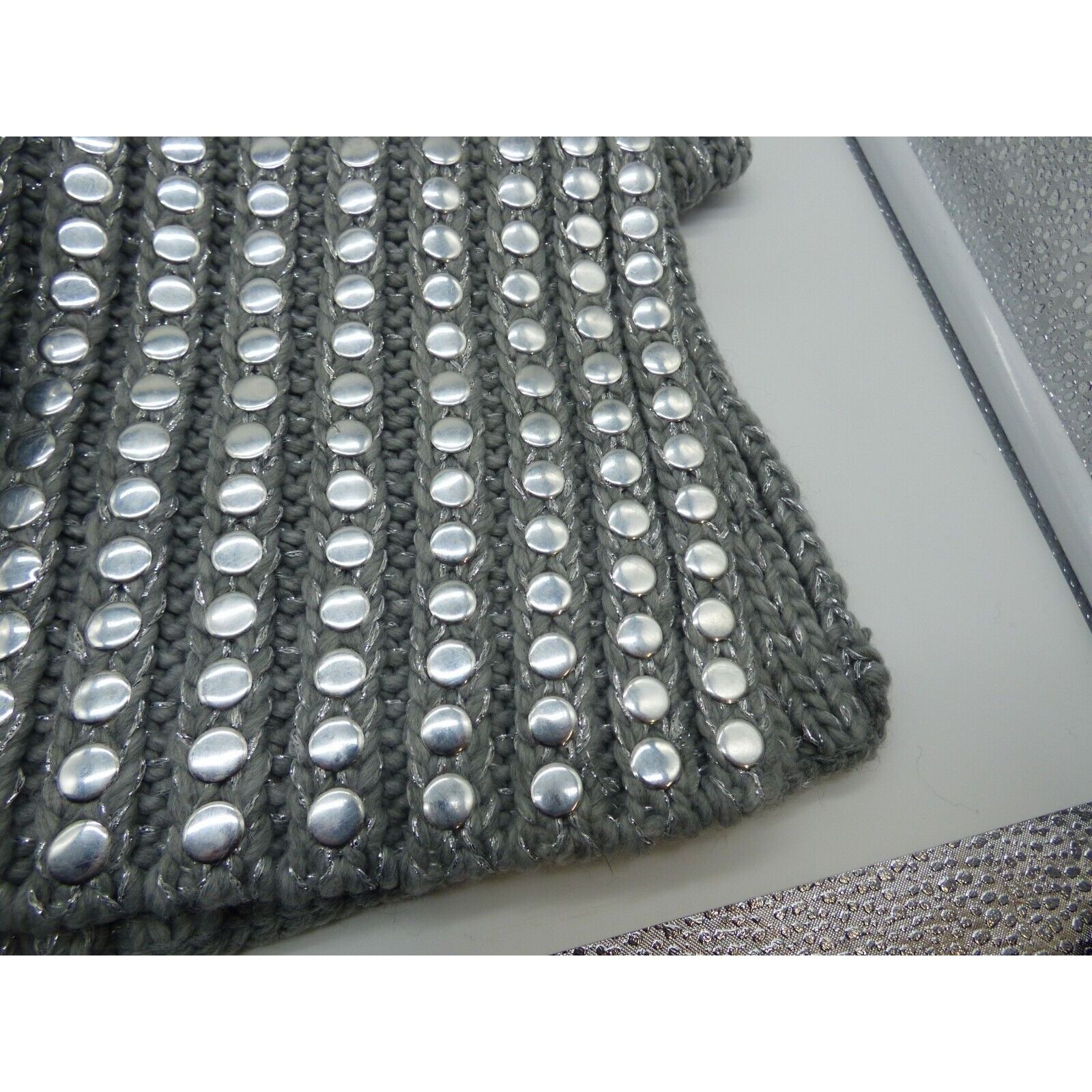 DKNY $98.00 DKNY Flat-Stud Metallic Rib-Knit Scarf and Beanie Com Size ONE SIZE - 10 Thumbnail