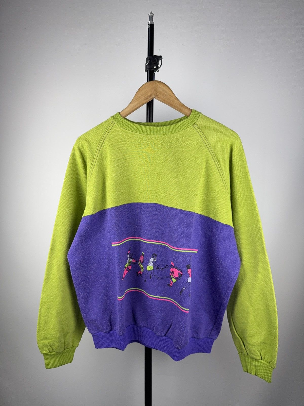Other × Vintage Vintage 80s Swiss Sweatshirt Neon Logo Retro Sport Print Size US M / EU 48-50 / 2 - 1 Thumbnail