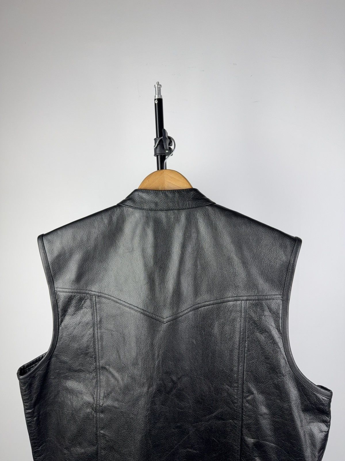 Leather Vintage 90s Genuine Leather MOTO Vest Rock Punk Rick Chrome Size US XL / EU 56 / 4 - 6 Thumbnail