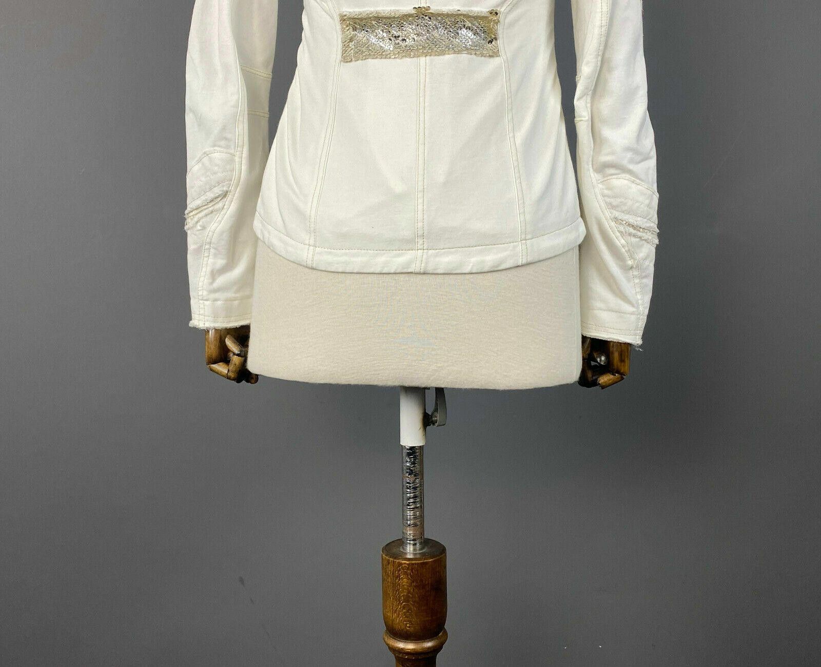 Designer Elisa Cavaletti Sono Italiano White Breasted Jacket XS S Size XS / US 0-2 / IT 36-38 - 7 Thumbnail