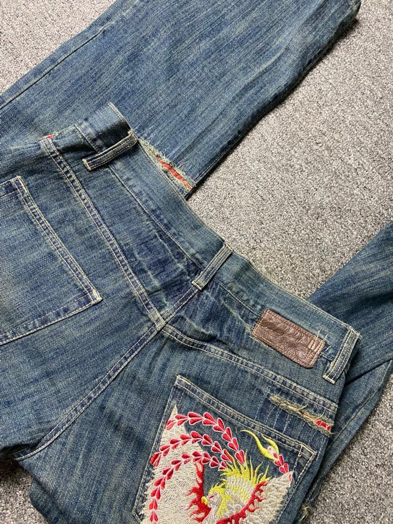 Japanese Brand 🔥 INTERNATIONALE Distressed Patchwork Denim Pants 🔥 (136) Size US 35 - 3 Thumbnail