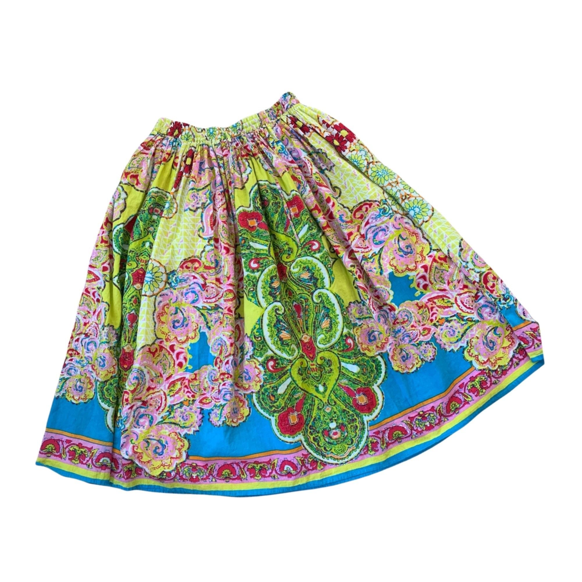 Other Bedford Fair Novelty Print Art To Wear Neon Boho Midi Skirt Size 26" / US 2 / IT 38 - 1 Thumbnail