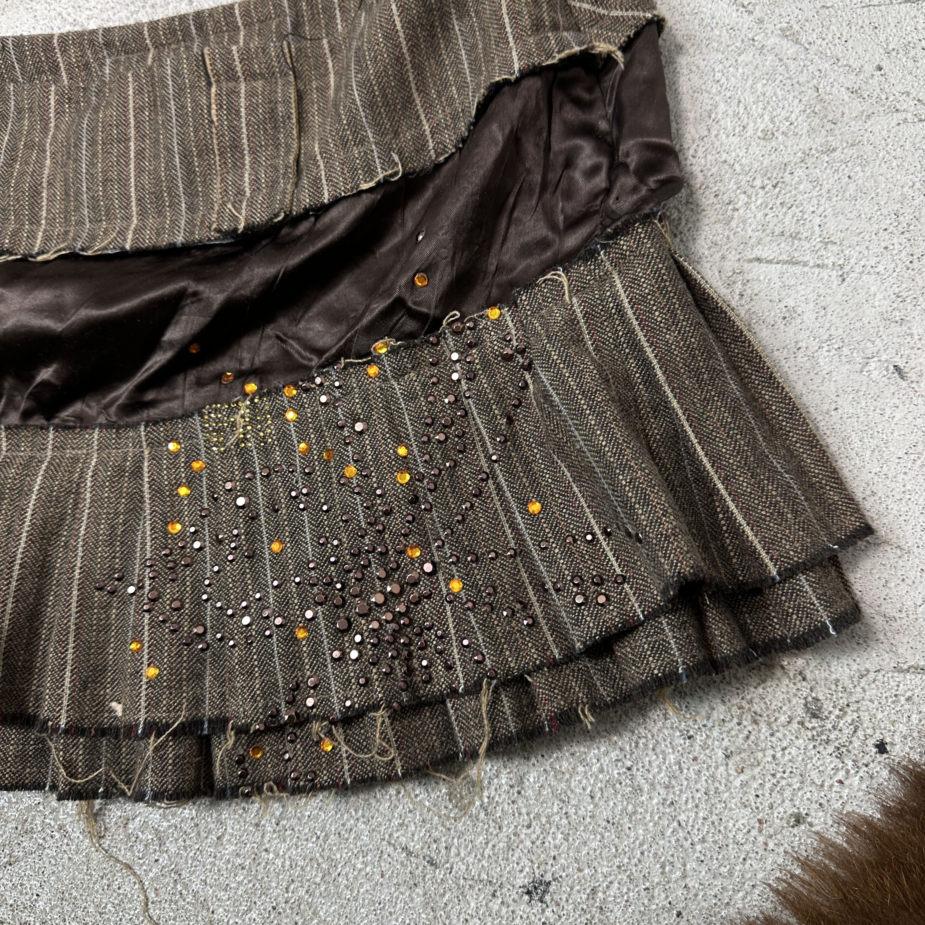 Vintage Vintage Mini Pleated Cottage Core Rhinestones Skirt Y2K Size 25" / US 0 / IT 36 - 3 Thumbnail
