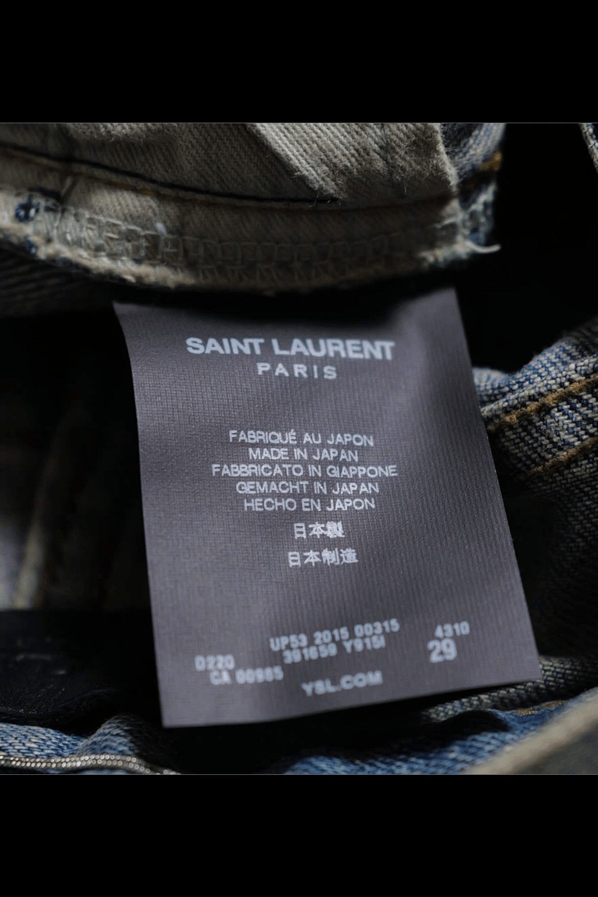 Saint Laurent Paris Saint Laurent Paris 15AW D02 Distressed Cut Wash Denim Size US 29 - 4 Thumbnail