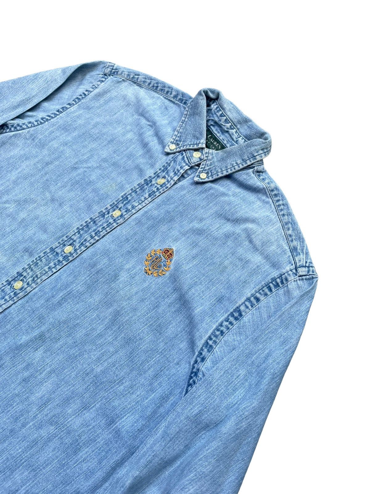 Designer Vintage Lauren Denim Shirt Size US M / EU 48-50 / 2 - 2 Thumbnail