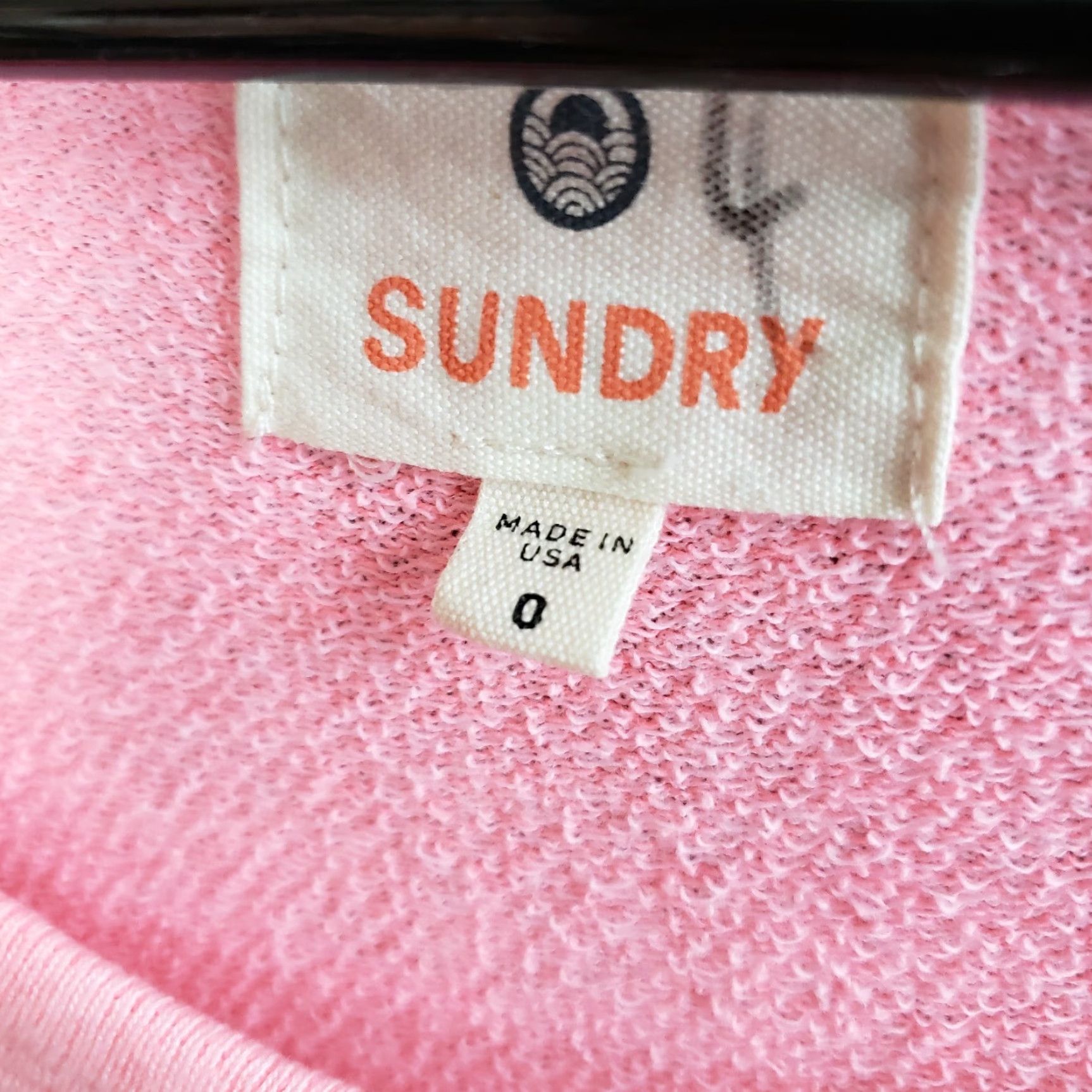 Sundry Sundry Womens Pullover Sweatshirt XS Solid Pink Long Sleeve Rayon Cotton Size XS / US 0-2 / IT 36-38 - 5 Thumbnail