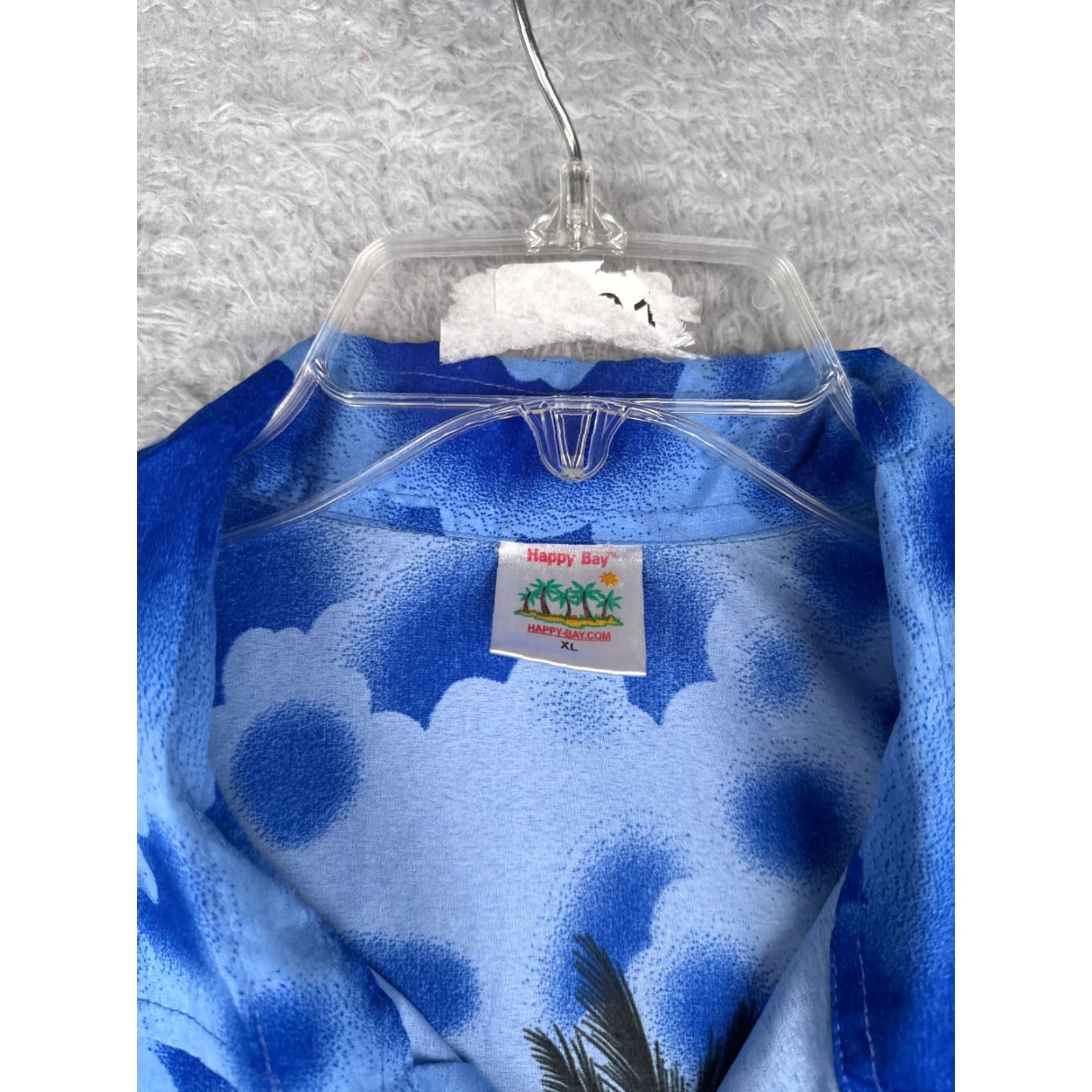 Vintage Happy Bay Shirt Mens XL Blue Palm Tree Hawaiian 100% Terivoile Sunset Button-Up Casual Shirt Size US XL / EU 56 / 4 - 7 Thumbnail
