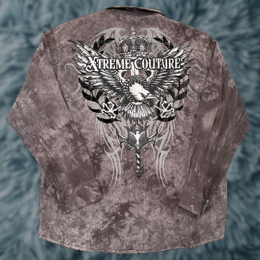 Vintage VINTAGE Xtreme Couture Shirt Men 2XL Purple Long Sleeve Button-Up Graphic Logo MM A MMA 90s/Classic Décor (Adult) Mens Size US XXL / EU 58 / 5 - 1 Thumbnail