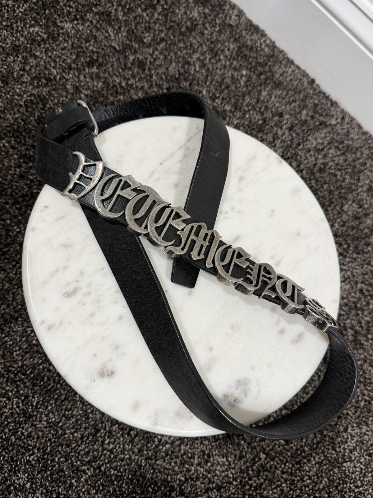 Vetements Vetements Gothic Logo Lettered Black/Silver Belt Size 32 - 2 Thumbnail