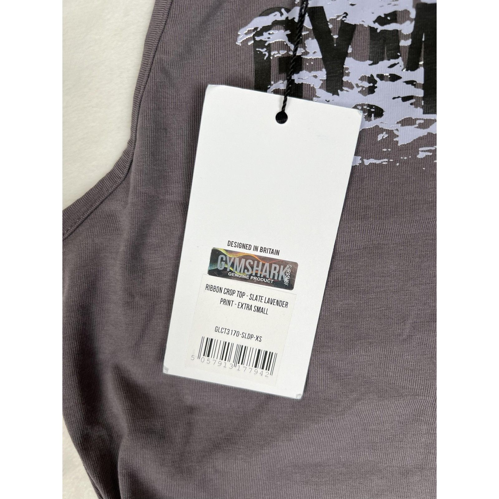 Gymshark Gymshark Shirt Womens Extra Small Slate Lavender Ribbon Crop Size XS / US 0-2 / IT 36-38 - 3 Thumbnail
