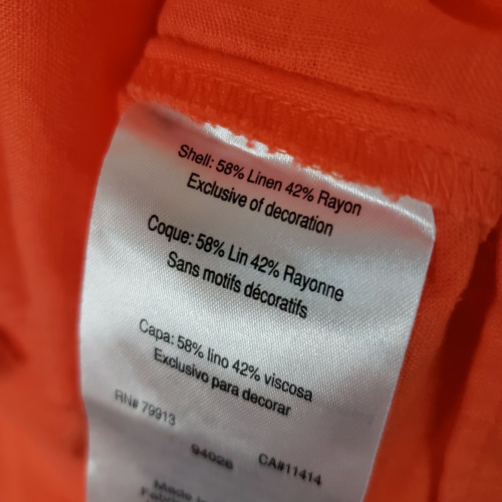 Vintage Motherhood Maternity Blouse Shirt Womens Top M Medium Orange Linen Tassels Solid Size M / US 6-8 / IT 42-44 - 5 Thumbnail