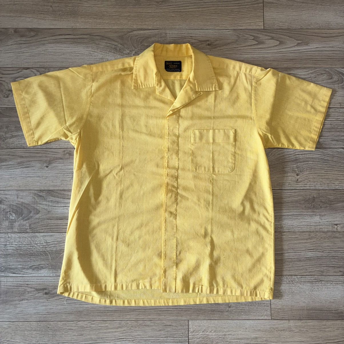 Sears 60s Sears perma prest yellow button up shirt true vintage Size US L / EU 52-54 / 3 - 1 Thumbnail